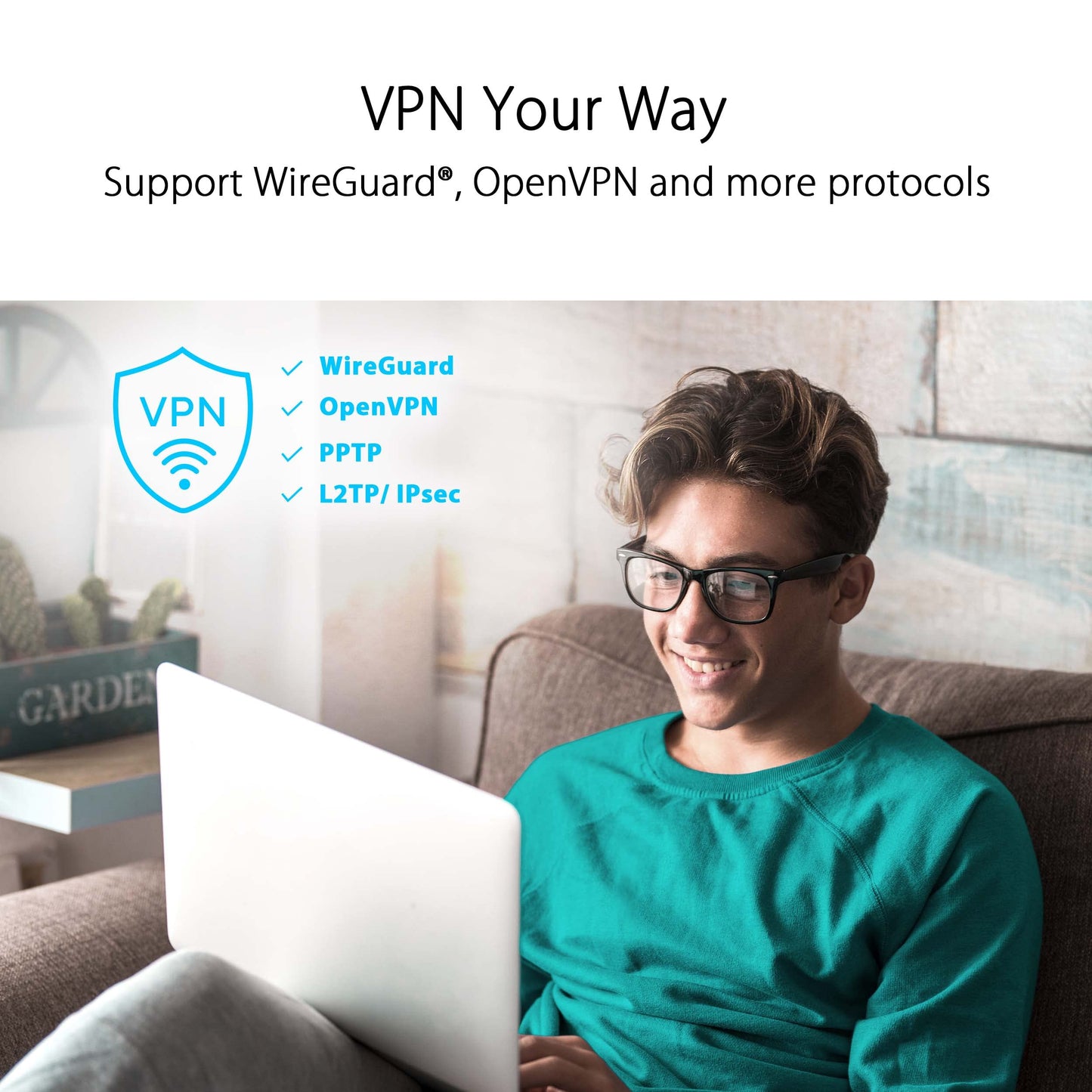 Asus RT-AX5400 VPN WiFi 6 (802.11ax) Enrutador Extensible, Banda Doble, VPN Incorporado, Seguridad de Red AiProtection Pro, Control Parental, protección instantánea, Compatible con AiMesh