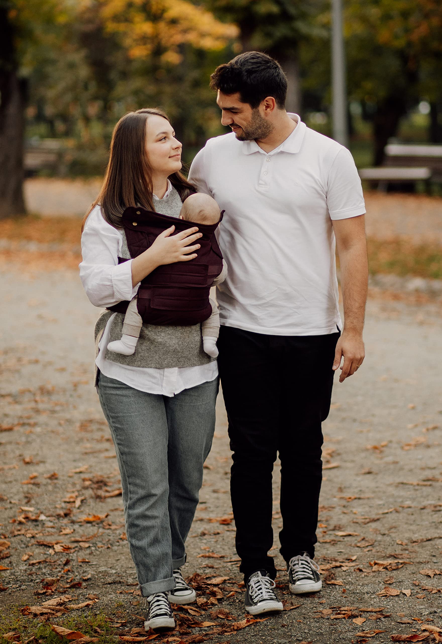 Portabebés Marsupi Classic Berry Algodón Orgánico Ajustable 2 Posiciones Talla SM