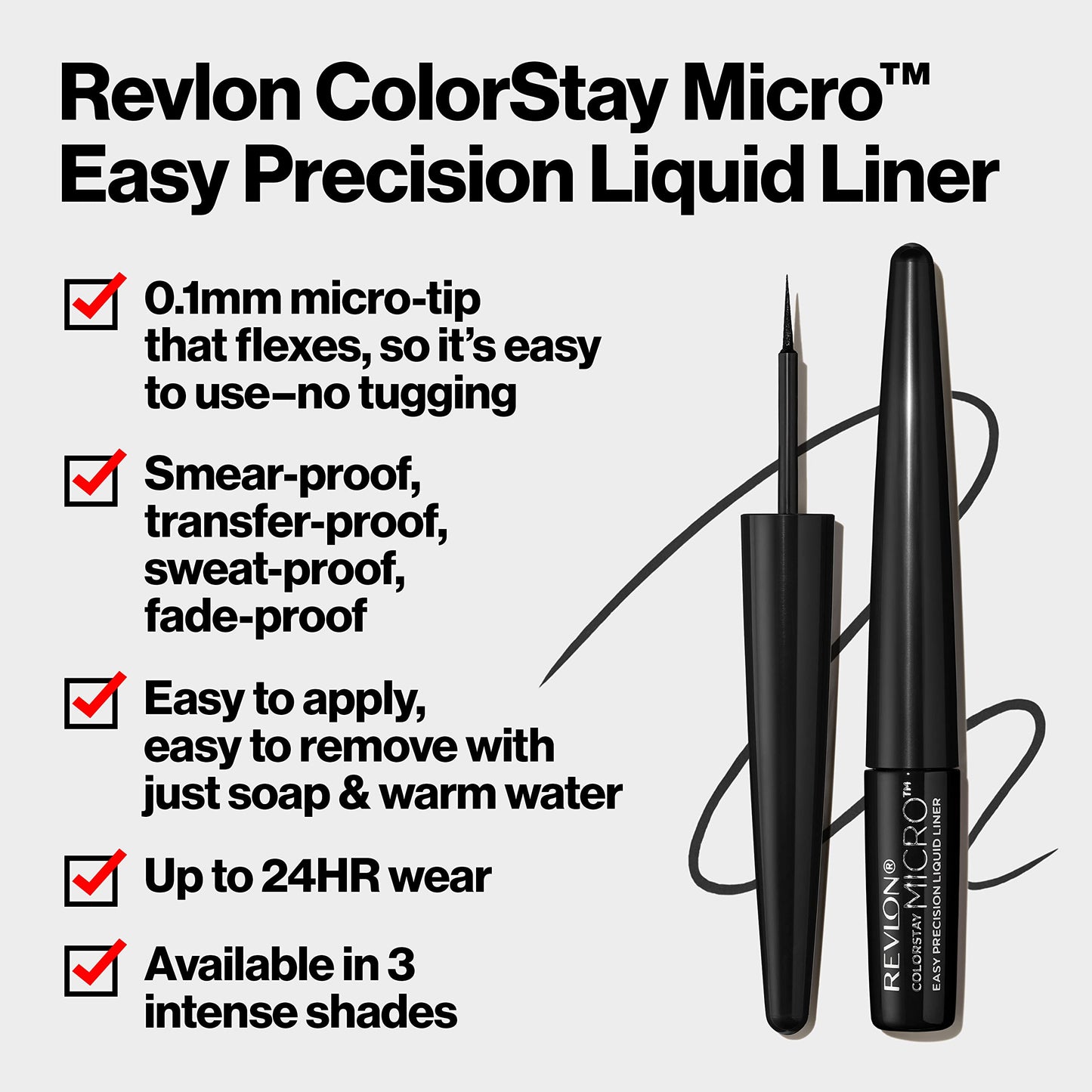 Revlon Colorstay Micro Easy Precision Liquid Liner, 301 Negro