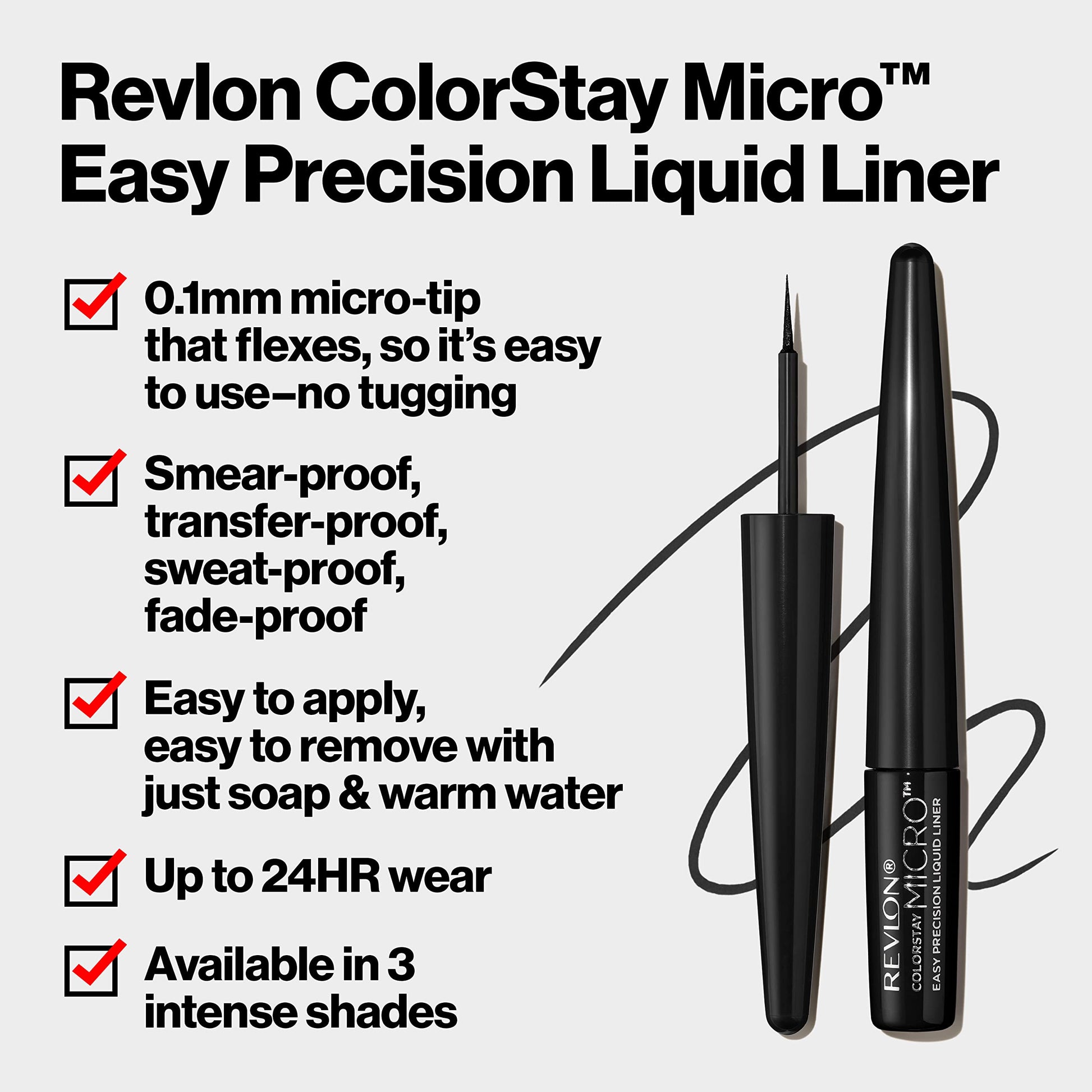 Revlon Colorstay Micro Easy Precision Liquid Liner, 301 Negro