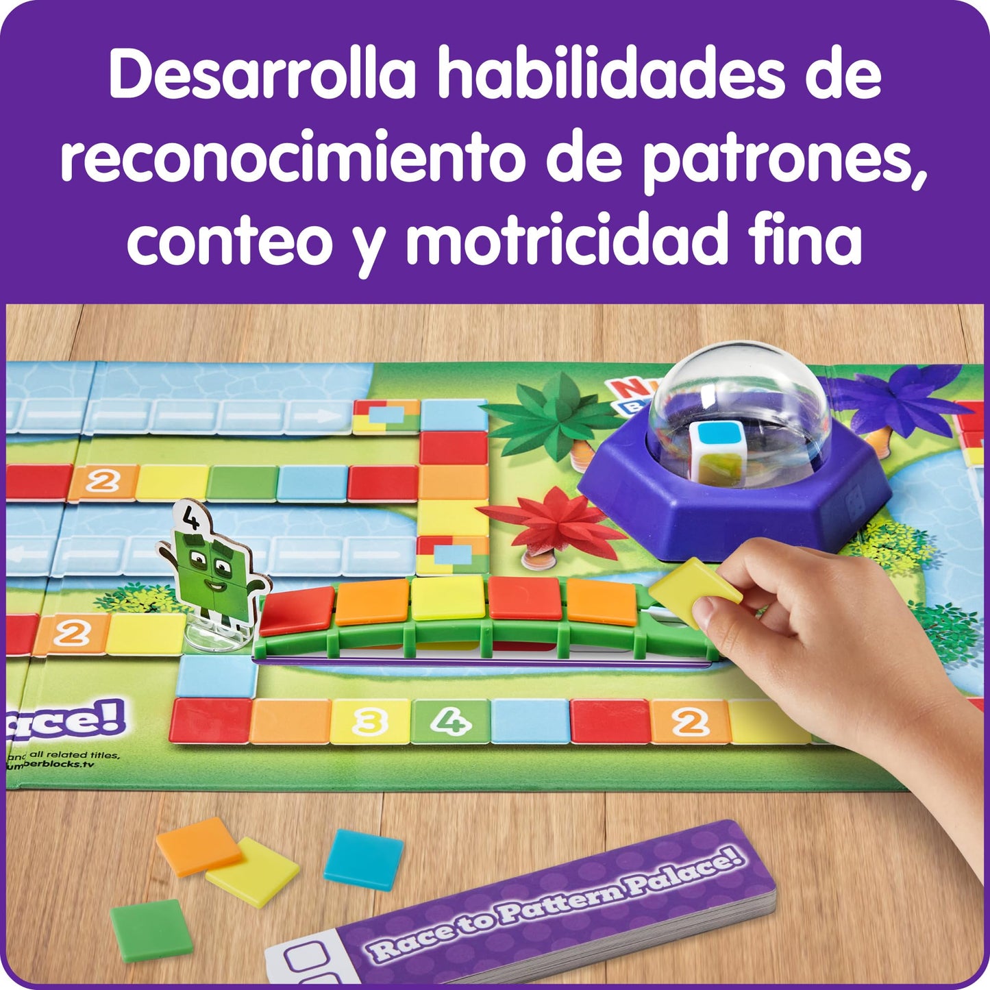 hand2mind Numberblocks Race to Pattern Palace! Juego de Mesa, Juguete de Matemáticas Preescolar, Juegos de Aprendizaje en el Jardín Infantil, Juegos Educativos para la Noche de Juegos Familiares