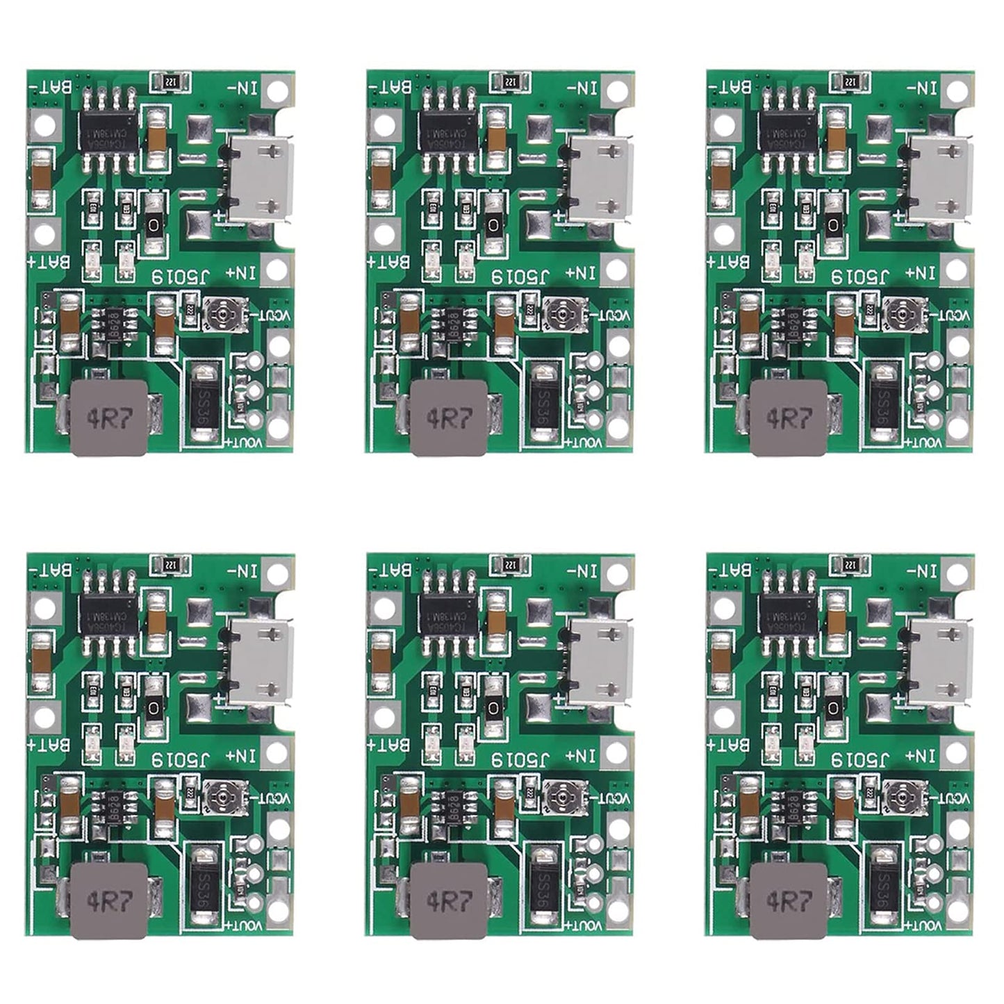 Módulo cargador de batería USB TP4056 de 3,7 V, 4,2 V a 9 V, 5 V, 2 A, módulo intensificador integrado, módulo cargador de batería de iones de litio 18650
