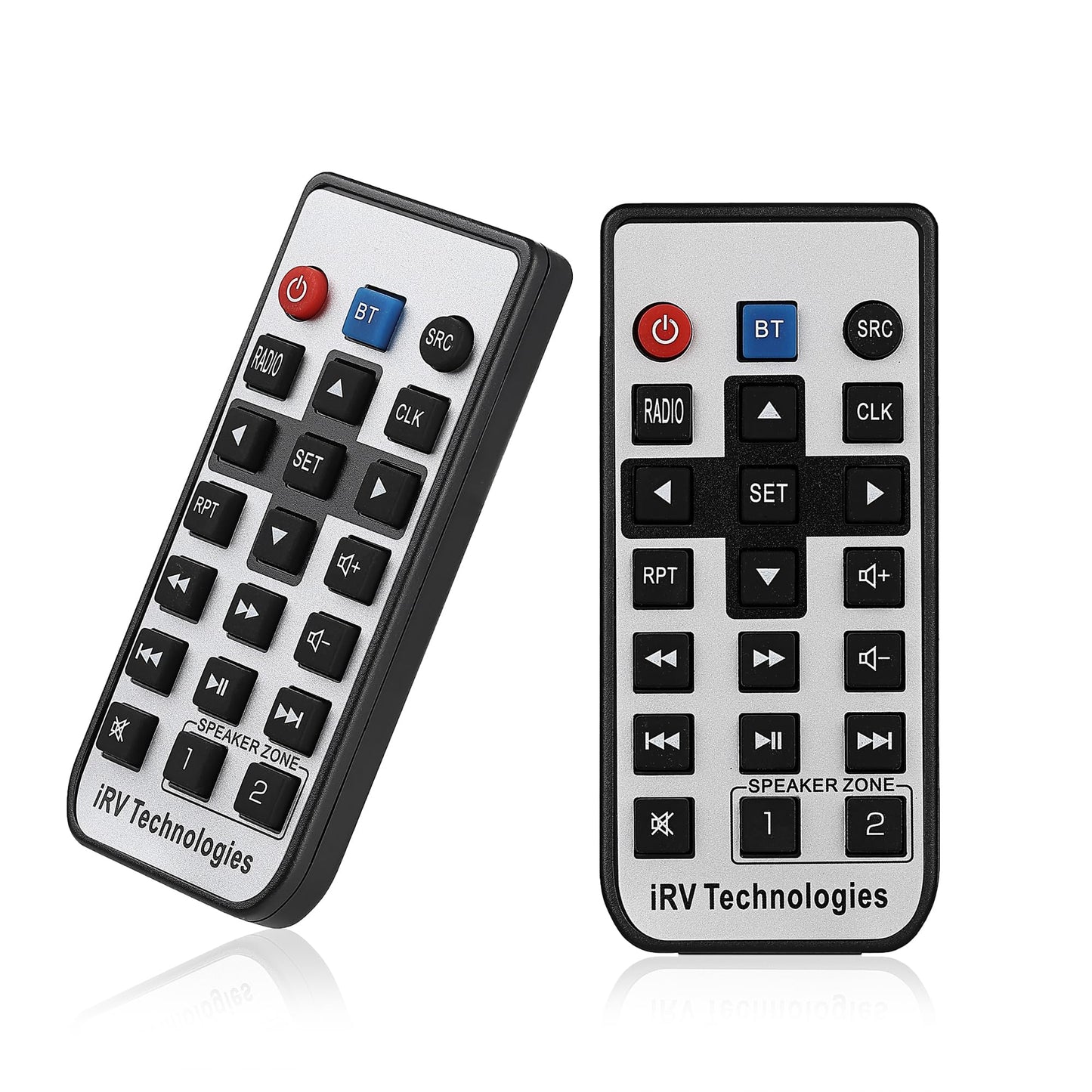 IRV Technology Mechless Wallmount RV estéreo 2 Zonas con Bluetooth HDMI ARC, Control de aplicación, Am/FM/App, NFC, Carga USB, Sonido Envolvente Digital, Reloj, Soporte CEC (2 Zonas + 4 Altavoces)
