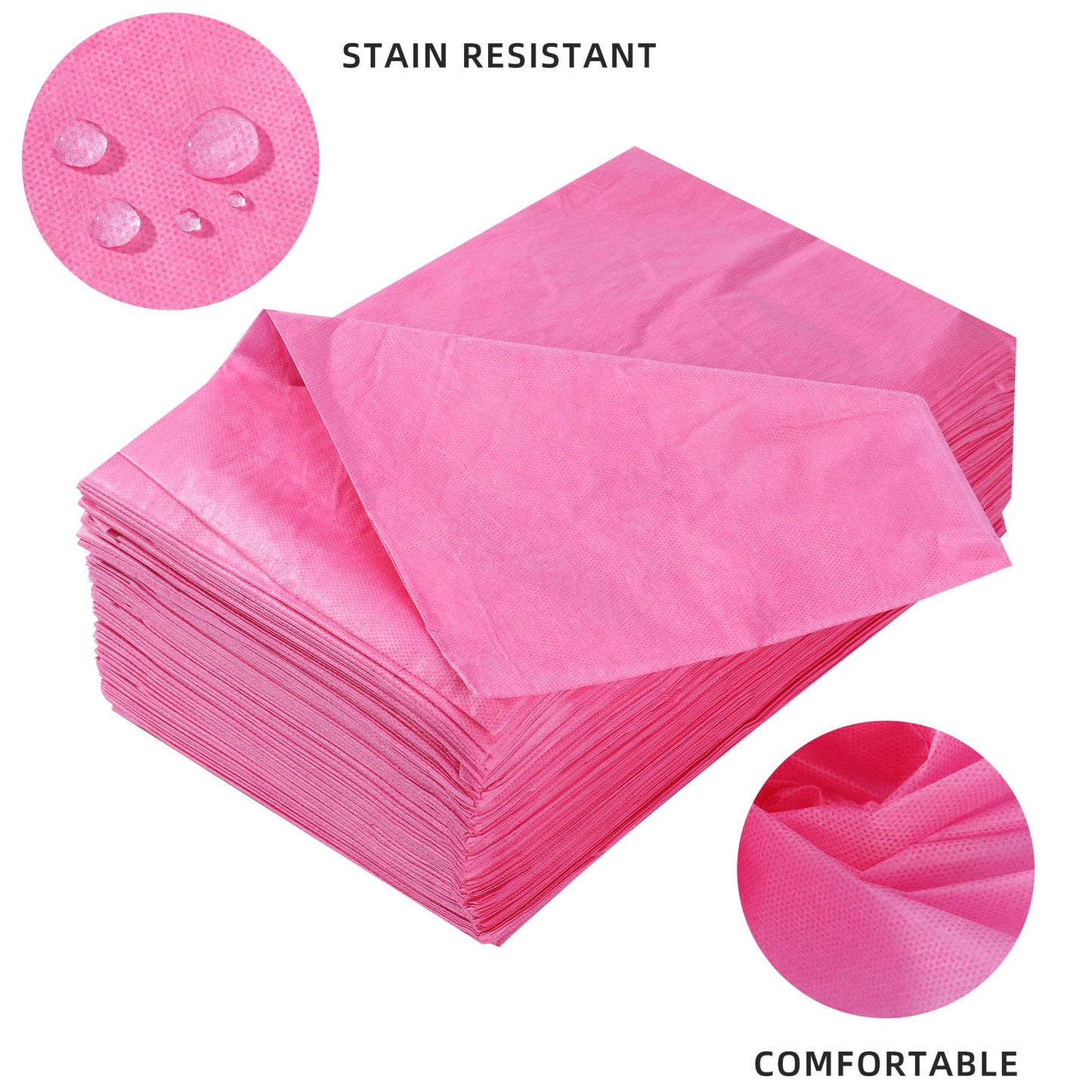 Juego de Sábanas Desechables Uralili Rosa con Funda Facial para Salón de Belleza