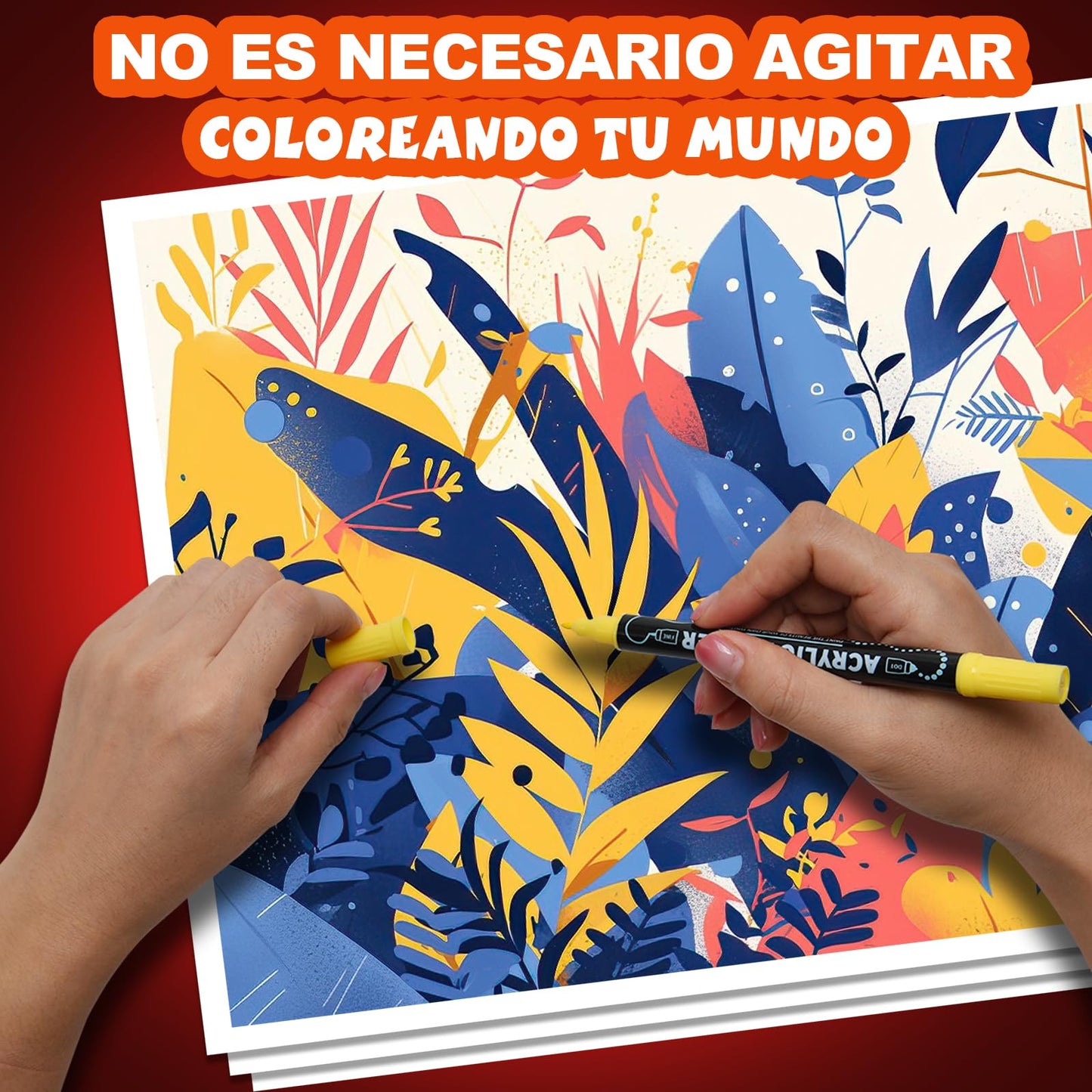 72 Colores Plumone Acrílicos Doble Punta, POVOLE Marcadores Arte Punta Fino & Punto, Resistente al Agua, No Se Desvanece, Rotuladores Colorear Madera Piedra Vidrio Plástico Metal Caucho Lienzo
