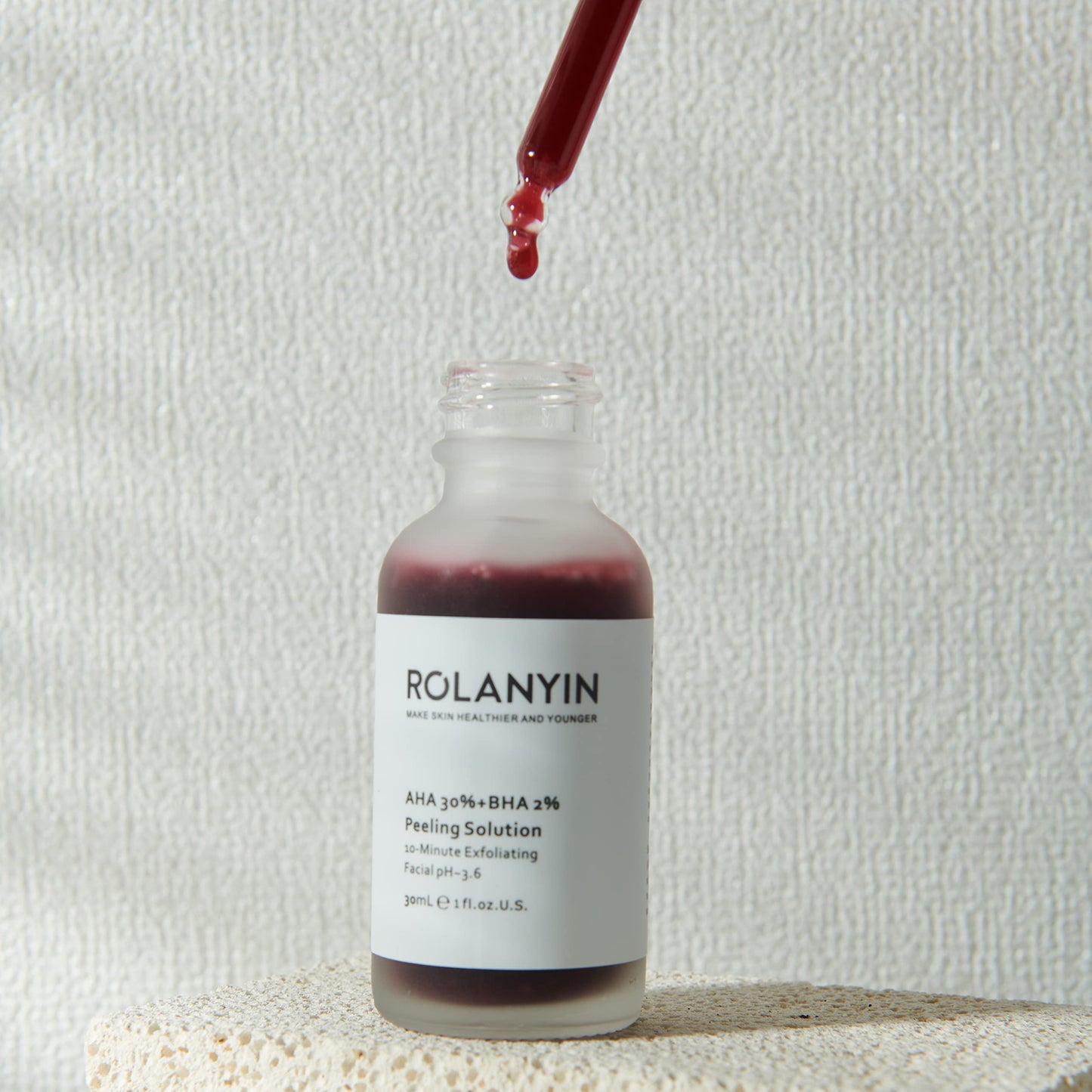 Rolanyin Peeling Solution AHA 30% + BHA 2% Sérum facial exfoliante 30 ml Combate las imperfecciones Reduce la congestión de los poros y las líneas finas