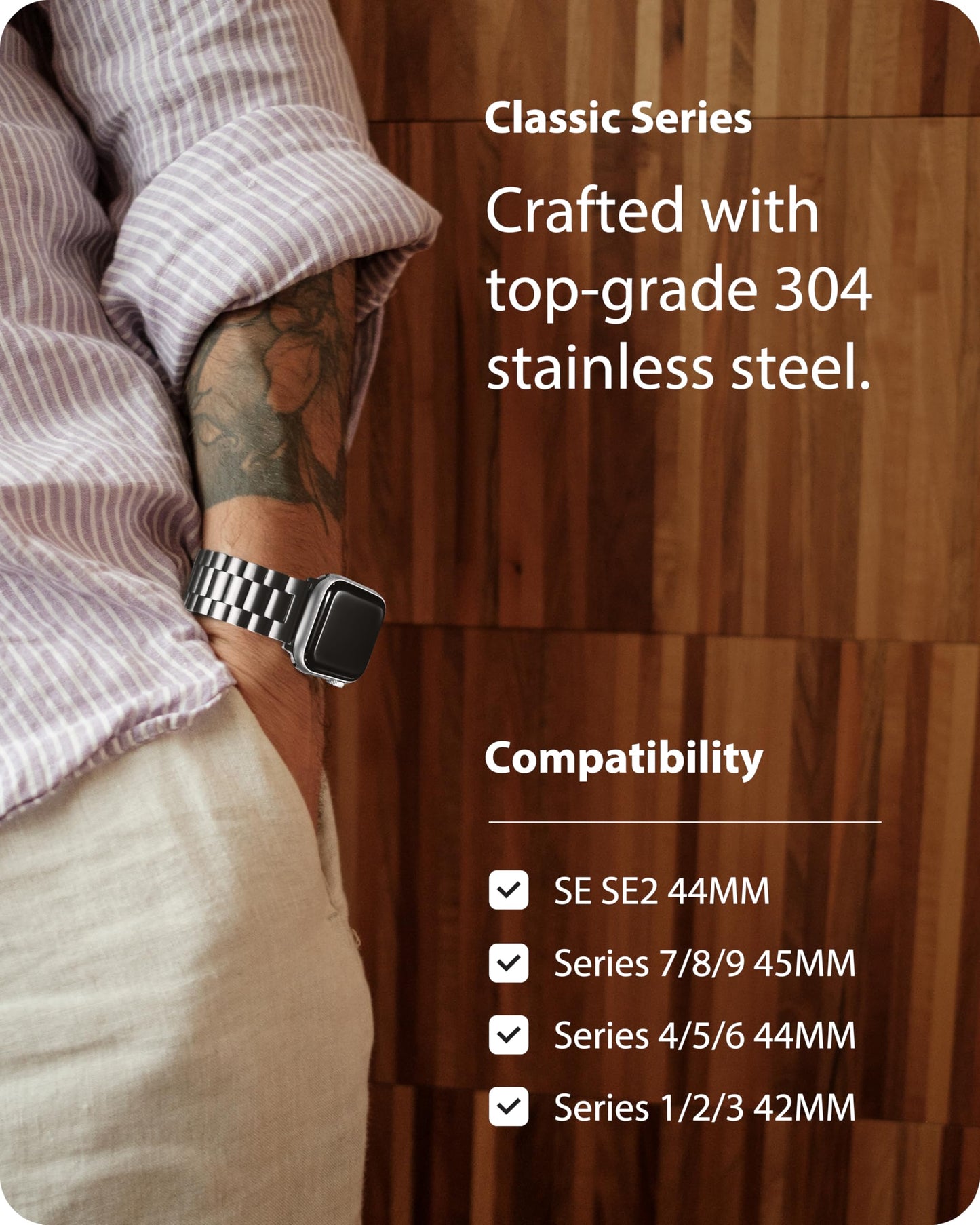 Fullmosa Correa Compatible Con Apple Watch 44mm 46mm(Series 10) 45mm 42mm 49mm,Pulsera Acero Inoxidable con Case Para iWatch Ultra 2/Ultra/SE/Series 10/9/8/7/6/5/4/3/2/1,42mm 44mm 45mm Plata