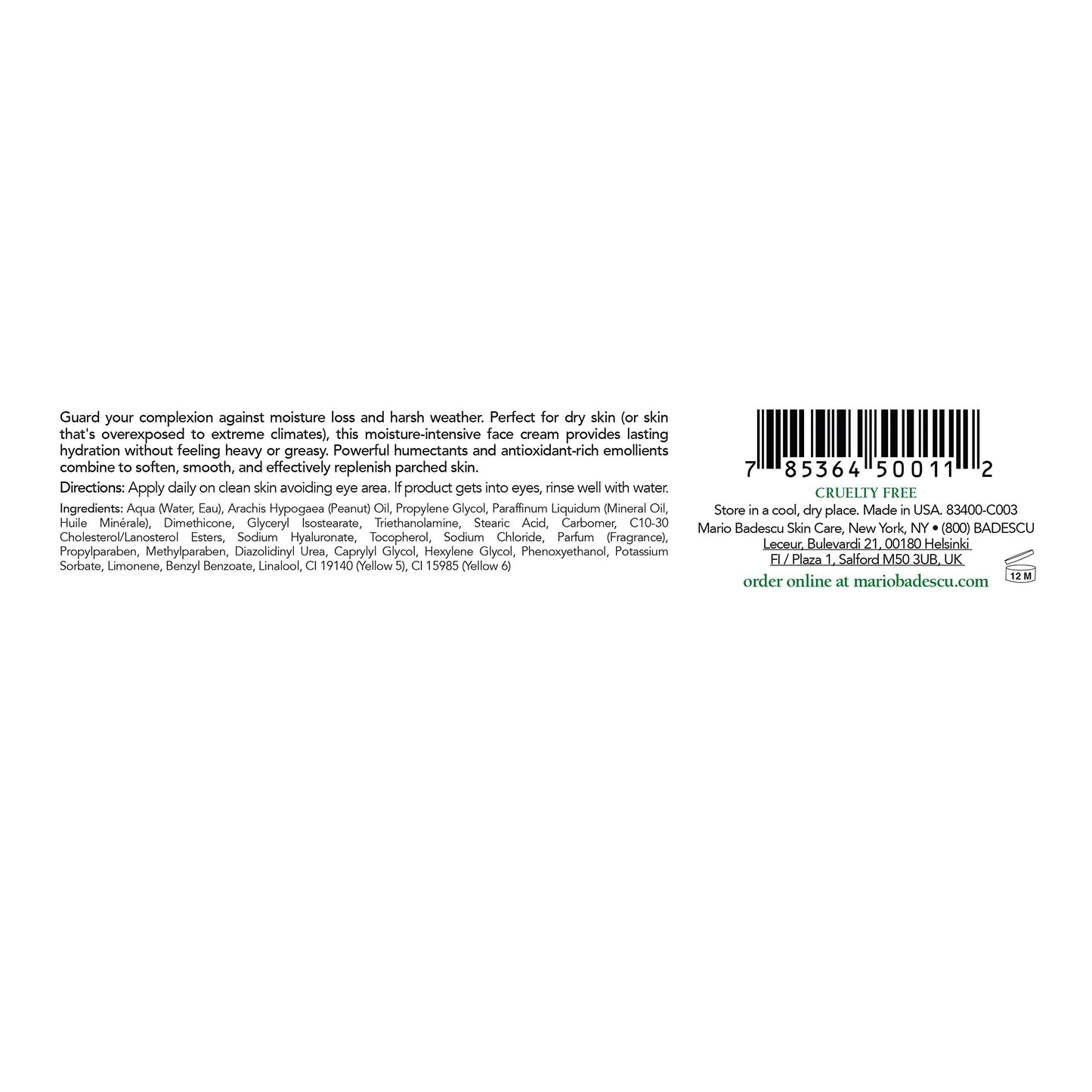 Mario Badescu Crema de día hialurónica – Hidratante facial profundamente hidratante con hialuronato de sodio y vitamina E | Fórmula protectora aterciopelada para piel seca | Protege contra la pérdida de humedad y el clima adverso, 28 gr