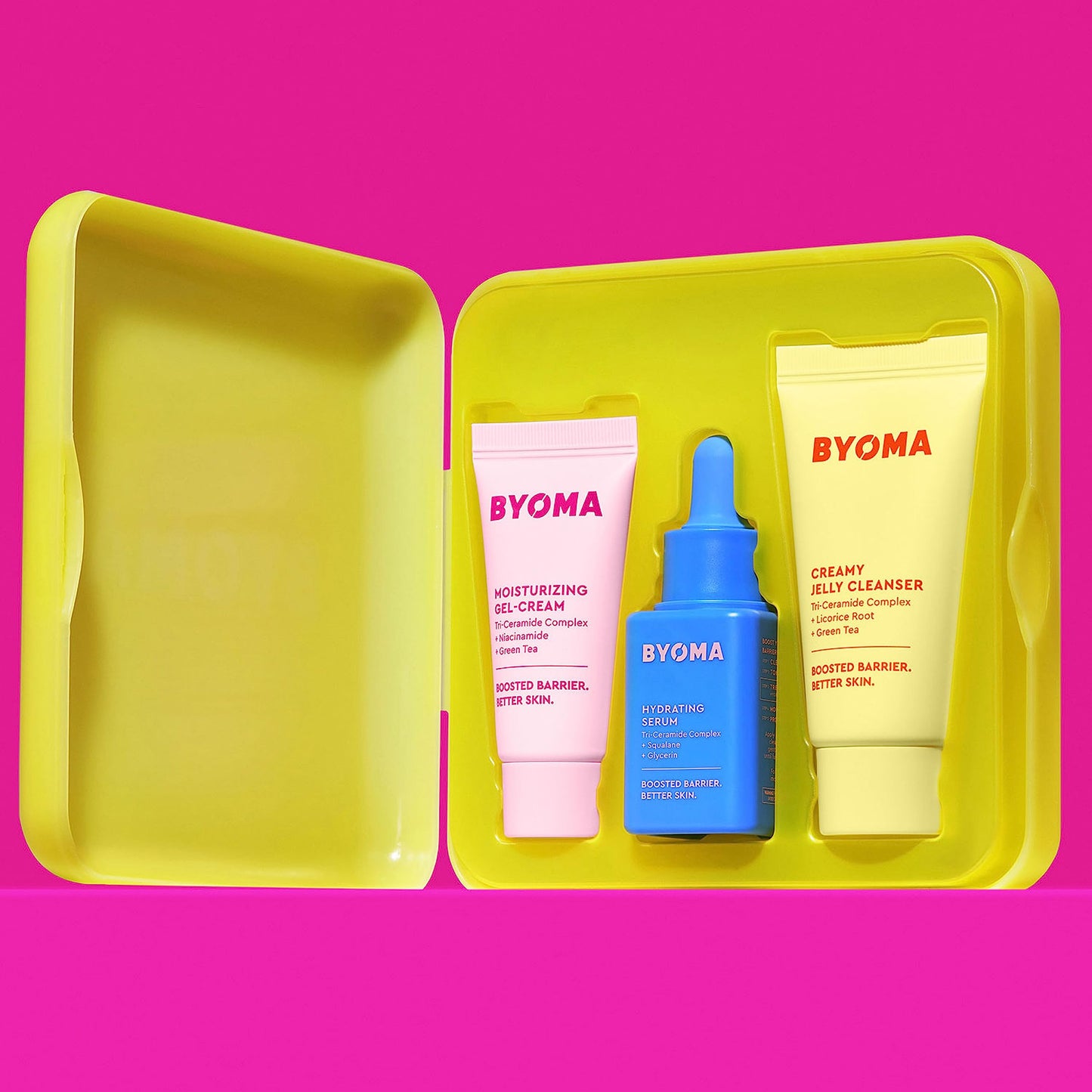 BYOMA Grehge ating Starter Kit - Mini Cleanser 30ml, Mini Light Cream 15ml + Mini Hydrating Serum 15ml
