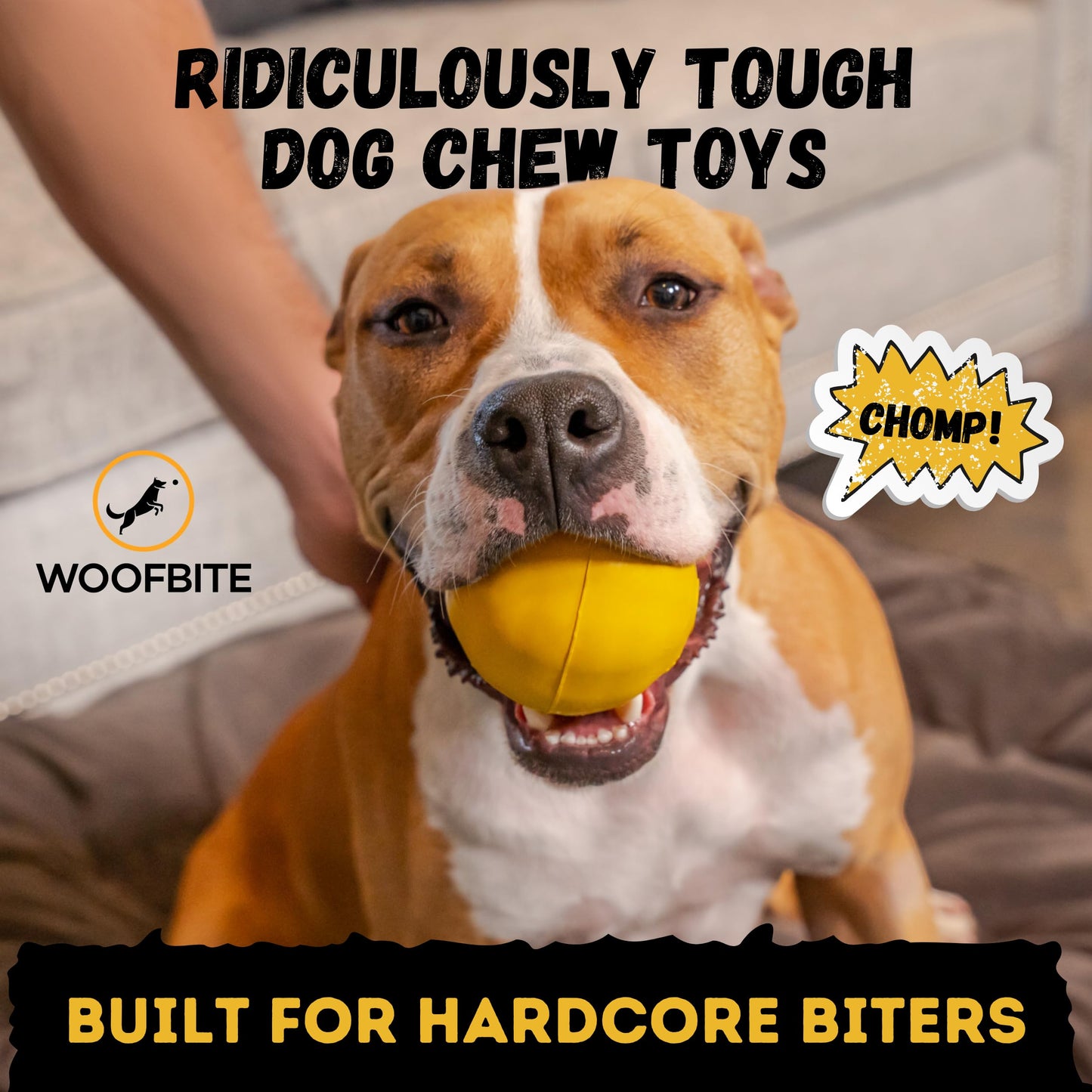 Juguete Masticable Resistente ChewChamp Hule Natural para Perros Medianos y Grandes