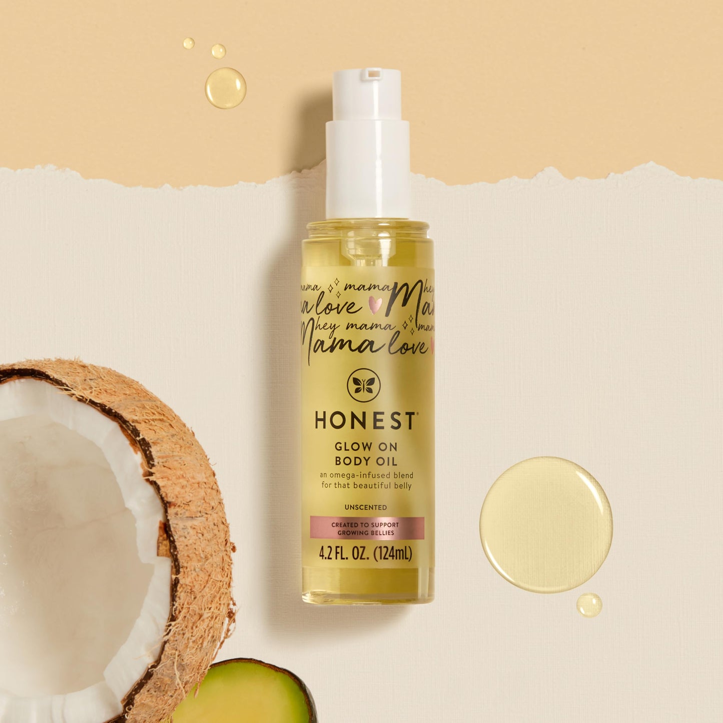 Honest Mom Care Glow On Body Oil Unscented Women 4.2 oz