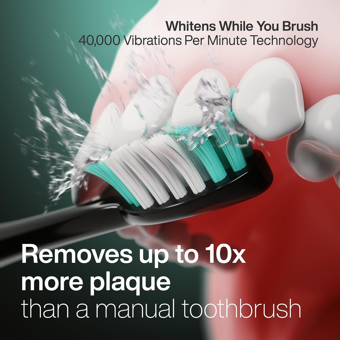 AquaSonic Black Series Cepillo de dientes Ultra Blanqueador - Cepillo de dientes Recargable Aceptado ADA - 8 cabezales de cepillo y estuche de viaje - Motor Ultra Sonic y carga inalámbrica - 4 modos w Temporizador inteligente - Sonic Electric