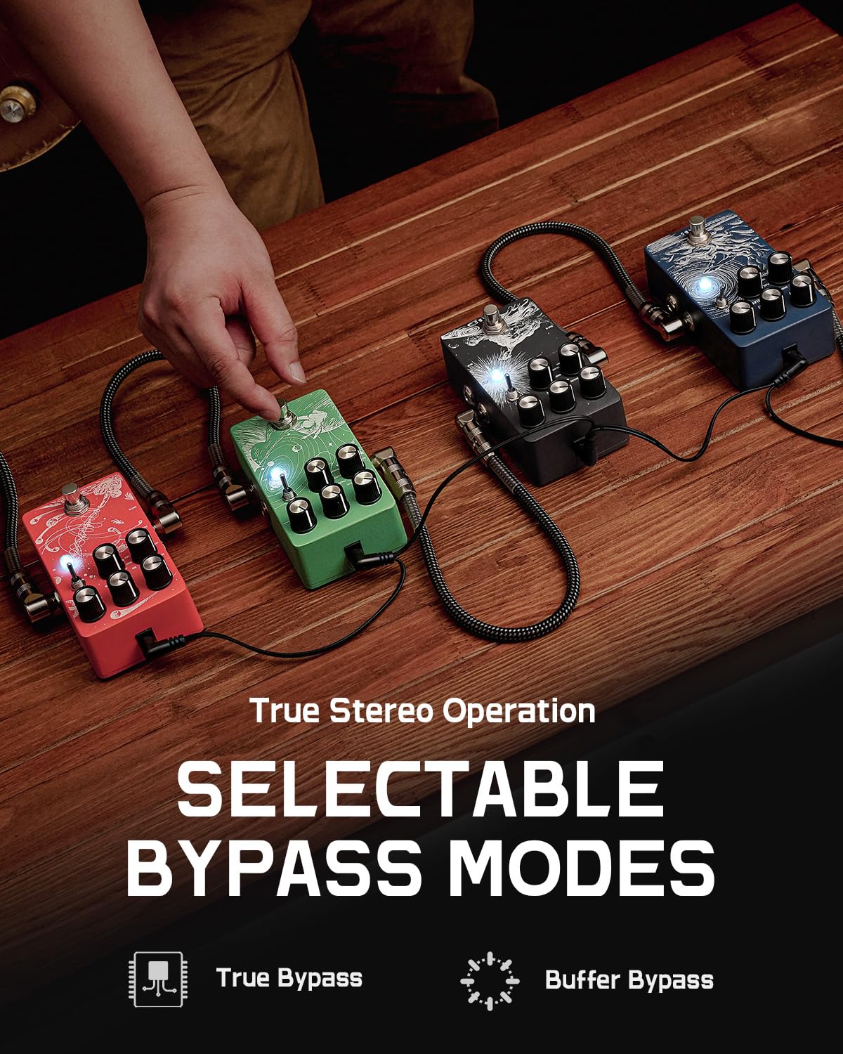 ALABS NOVADRIFT - Pedales de modulación para guitarra eléctrica, anillo de trémolo de bridas rotativas de coro vibrante, secado analógico, tempo de llave, bypass verdadero