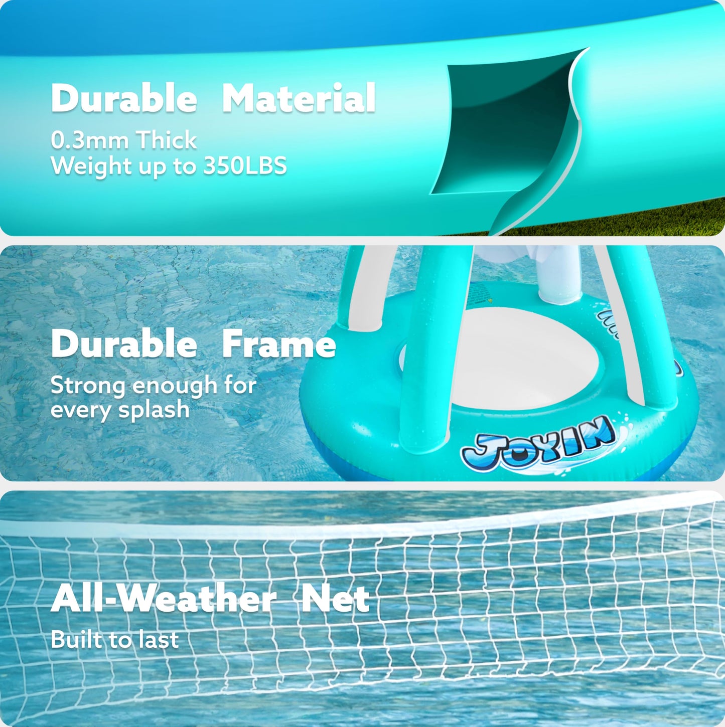 Juegos de Piscina inflables Red de Voleibol y básquetbol, Juguetes de natación Flotante para niños y Adultos, carrozas de Verano, canchas de Voleibol y Baloncesto