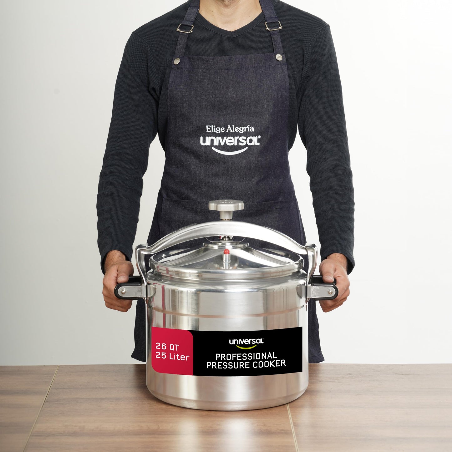 Olla de Presión Profesional de Aluminio Extra Grande 25 Litros con Asas Reforzadas
