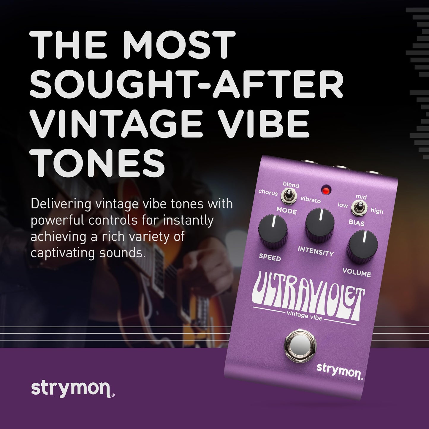Pedal de Efectos Strymon UltraViolet clásico Vibe para Guitarra Eléctrica y Acústica, Sintetizadores y Teclados
