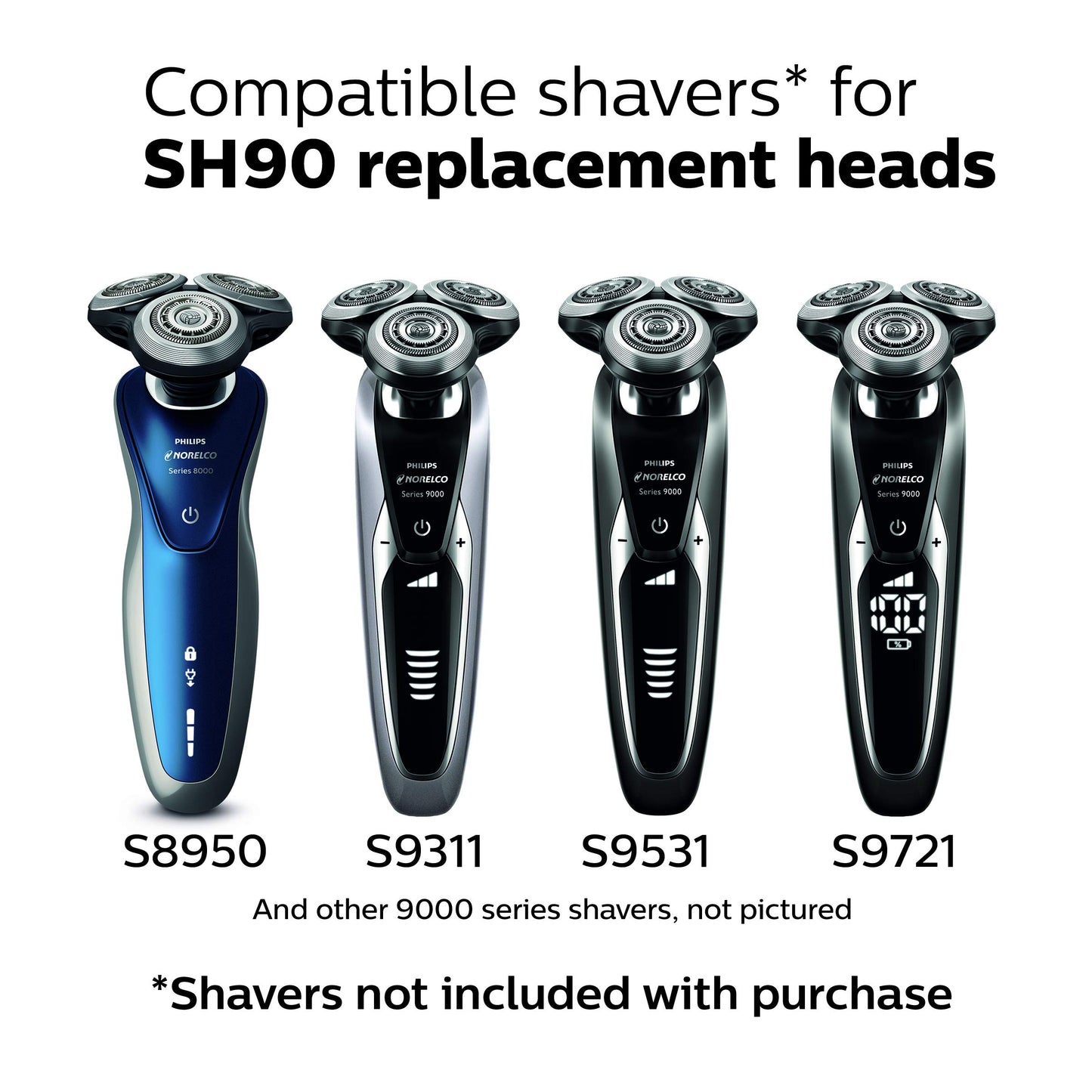 Philips Norelco SH90/62 Recambio de cabezal de afeitadora para Series 9000, SH90/62
