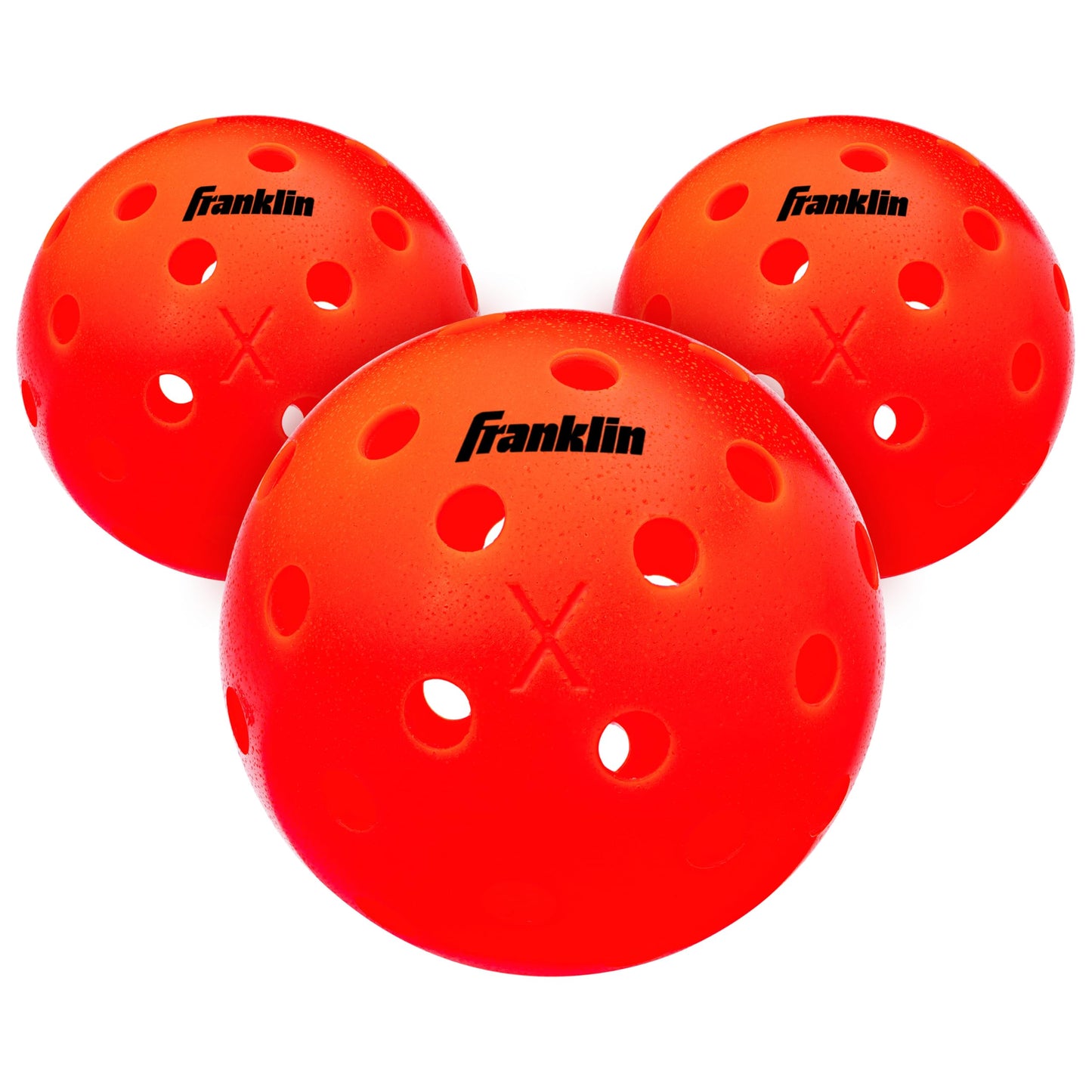 Franklin Sports - Bolas de Pickleball X-40 para Exteriores, aprobadas por Estados Unidos (USAPA) - Paquete de 3 Pickleballs Exteriores - Ember - Bola Abierta de Estados Unidos