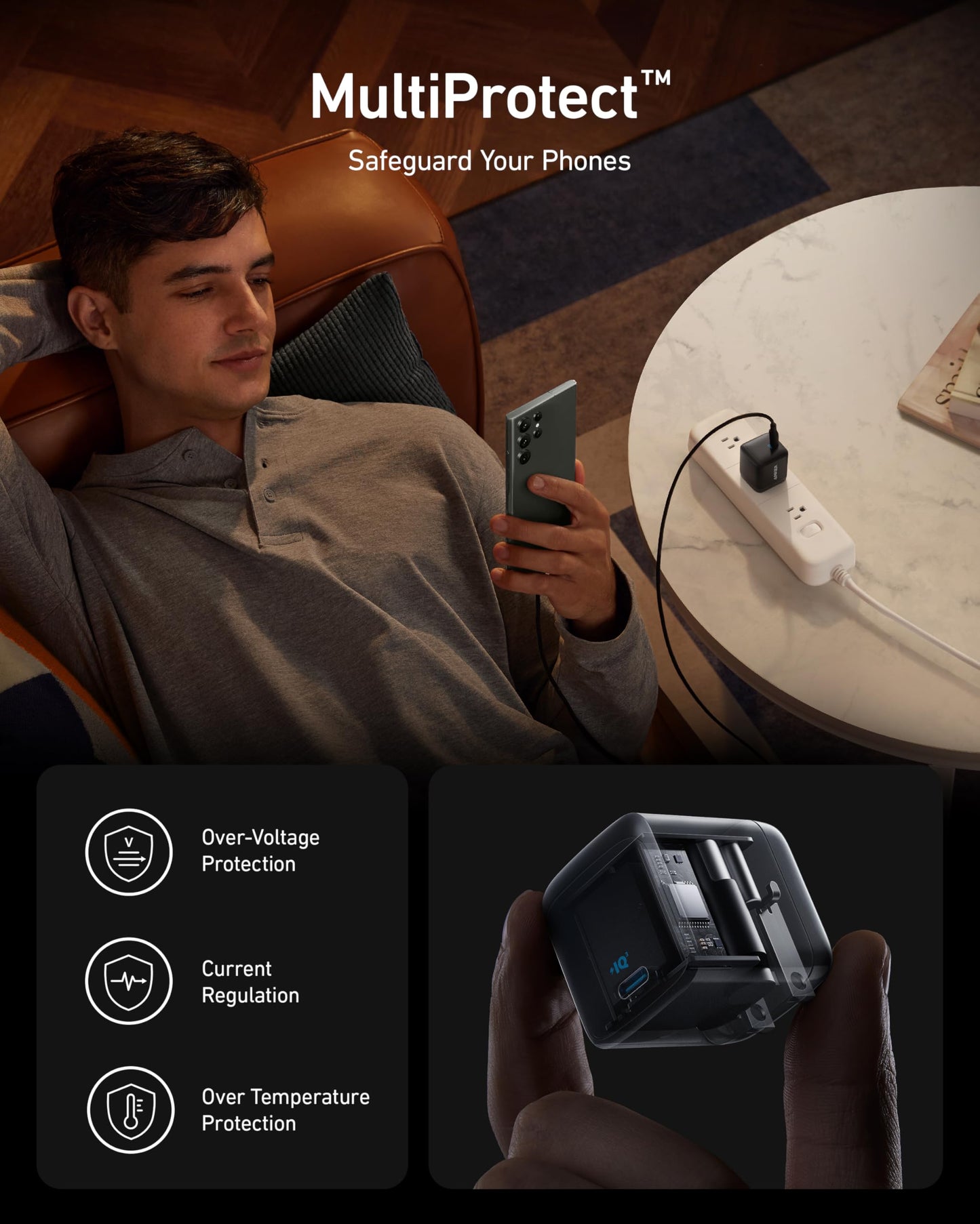 Anker Cargador 313 USB C, 45W con Carga rápida 2.0, para Samsung Series, iPhone Series, Andriod Series
