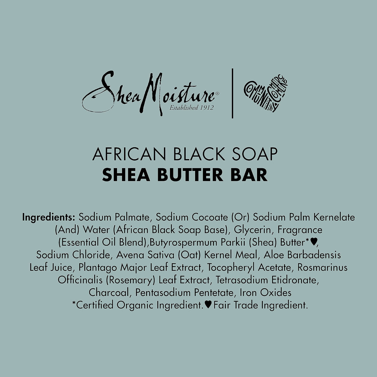 Shea Moisture African Black Soap Bar Acne Prone & Troubled Skin for Unisex Bar Soap 8 oz
