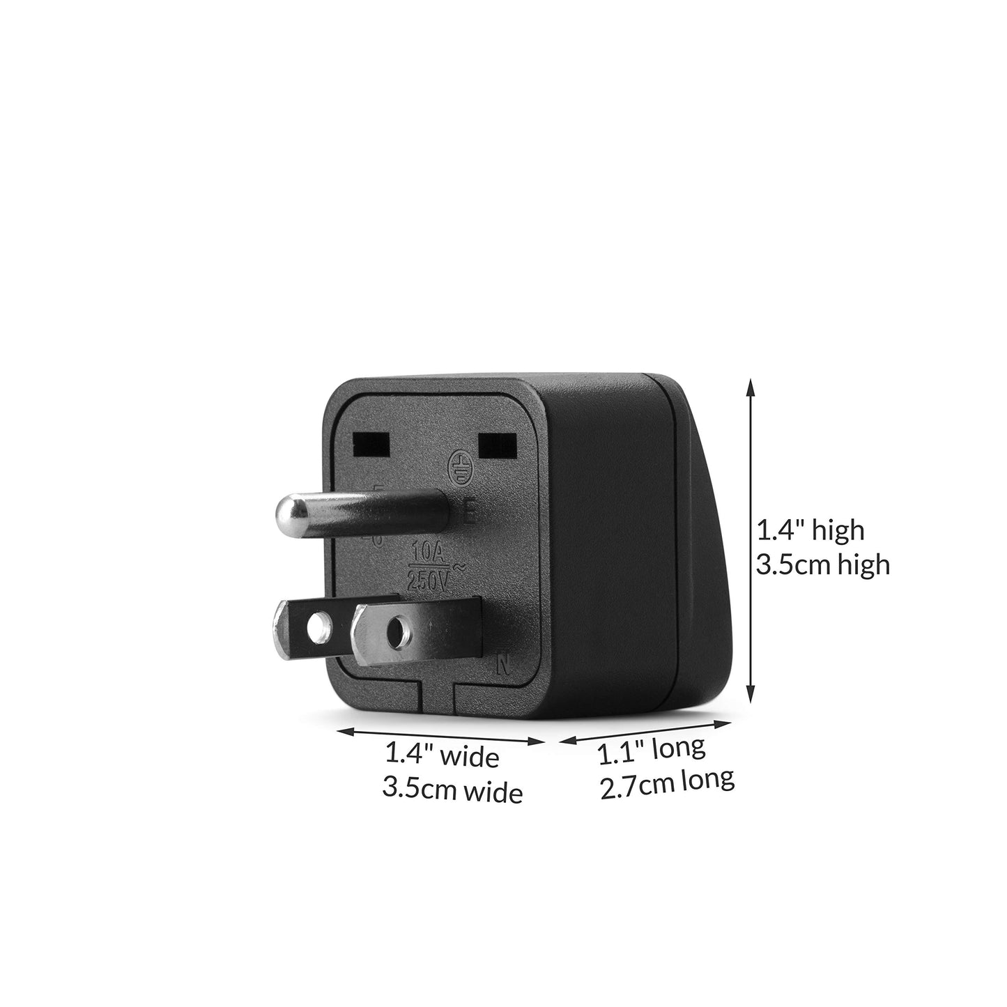 Adaptador de Enchufe de Viaje Unidapt Blanco de 3 Clavijas para Europa a EE. UU.