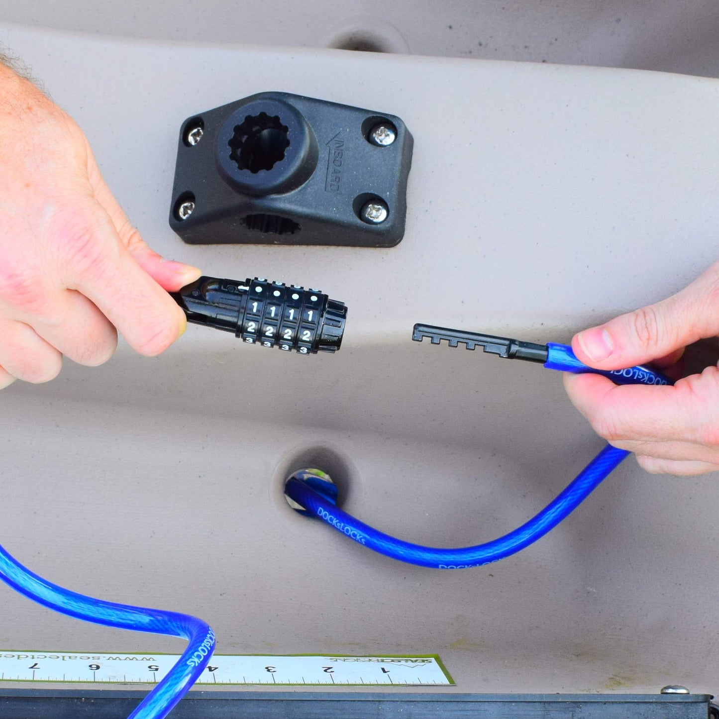 DocksLocks - Candado de cable de seguridad recto resistente a la intemperie (5 pies a 25 pies de longitud) con combinación reiniciable, protección antirrobo para kayak, bicicleta, paddleboard,
