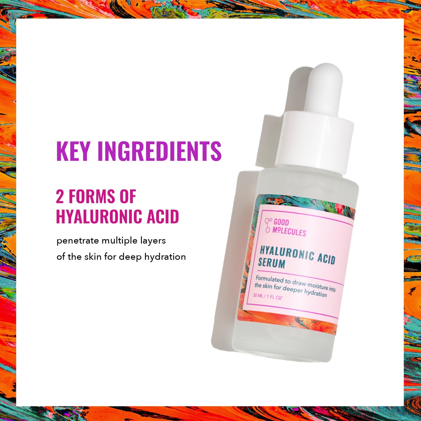 Good Molecules - Sérum de ácido hialurónico de 30 ml, hidratación profunda para piel seca, fórmula no grasa para hidratar