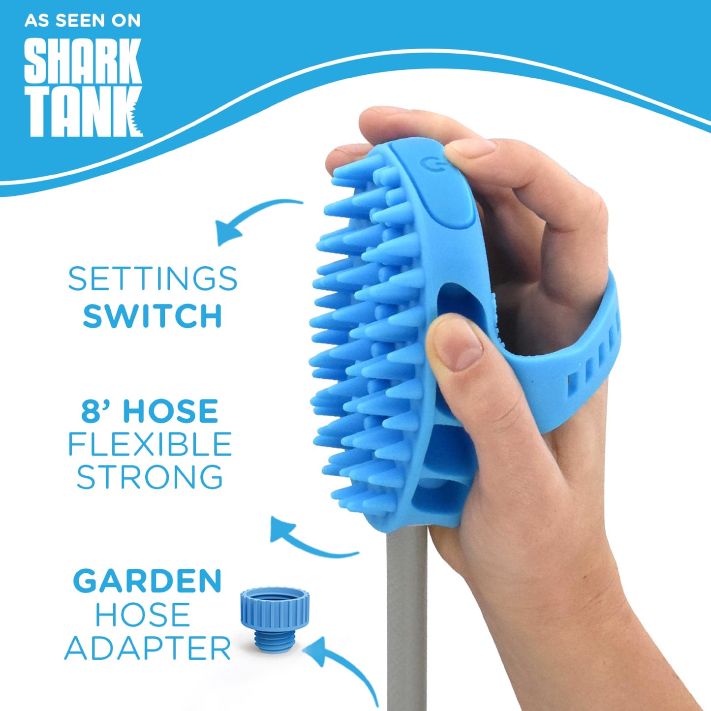 Aquapaw Dog Bath Brush Pro - Herramienta rociadora y depuradora en uno - Suministros de baño para perros para interiores y exteriores, aseo de mascotas para perros con cabello largo y corto - Lavado