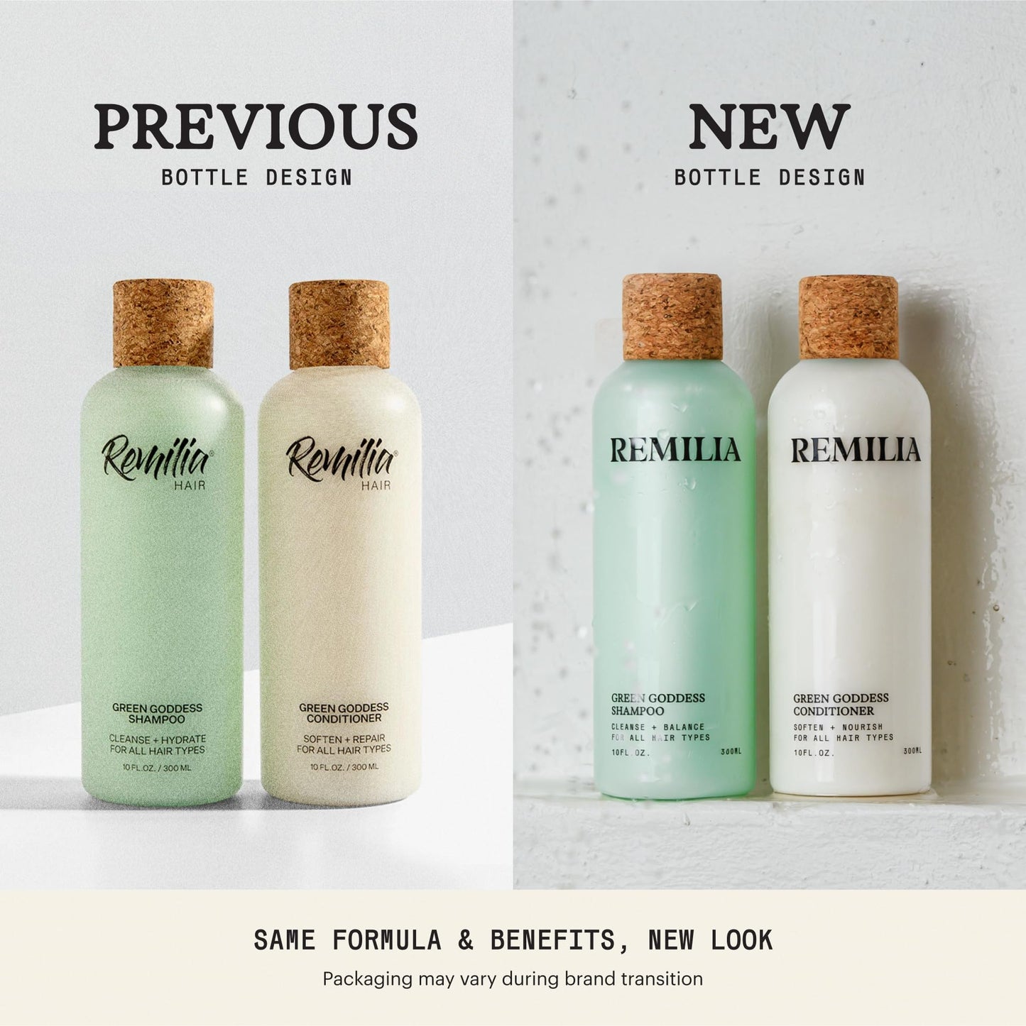 Paquete de Shampoo y Acondicionador Remilia Hair Green Goddess romero vegano para Cabello Seco y Dañado