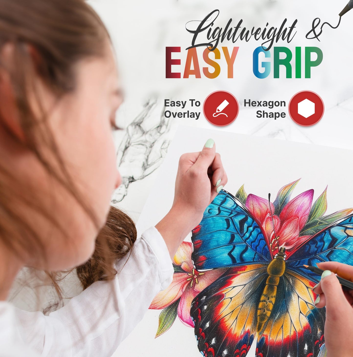 Lápices de colores Black Widow para adultos, 24 lápices de colores para libros de colorear para adultos, juego de lápices de colores para adultos, lápices de colores de cera suave (juego de araña)