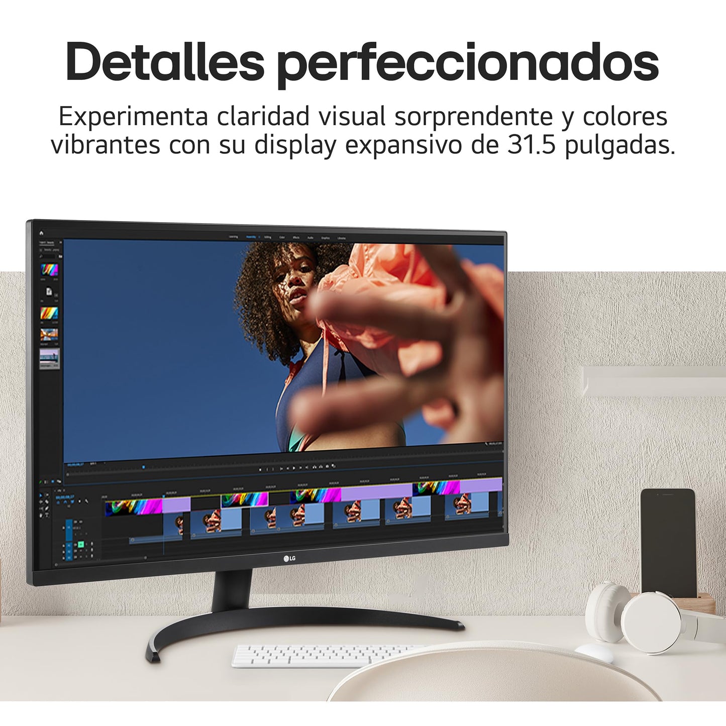 LG Monitor 32UR500 UHD (3840 x 2160) 32" Refresh Rate 60 Hz, Tiempo de Respuesta 4ms (GtG at Faster), Contrast Ratio de 3000:1, Compatible con AMD Freesync