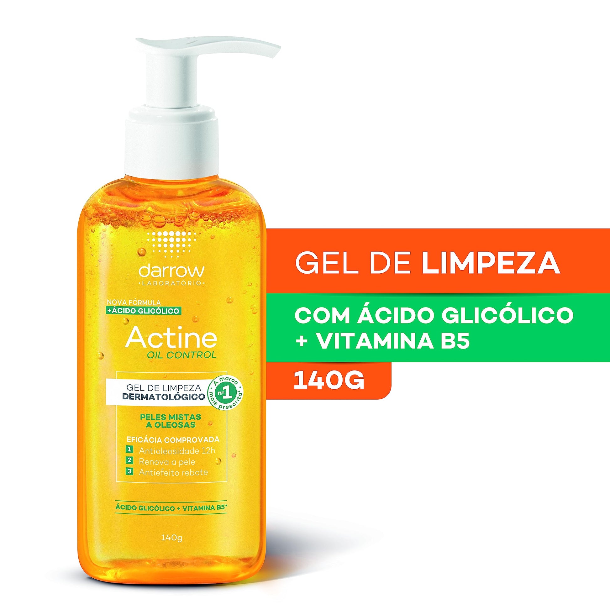Darrow Actine Oil Control Gel Limpiador con Vitamina C, 140ml