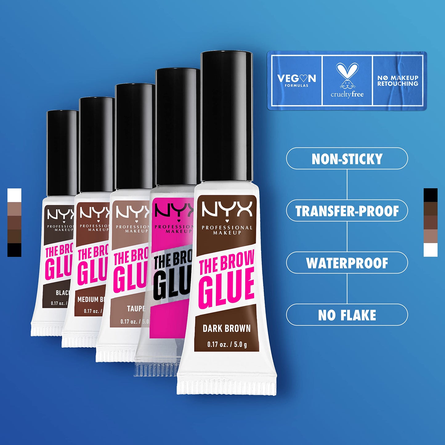 NYX PROFESSIONAL MAKEUP The Brow Glue Instant Brow Styler + Lápiz labial fino, Peekaboo Neutral, 0.03 onzas