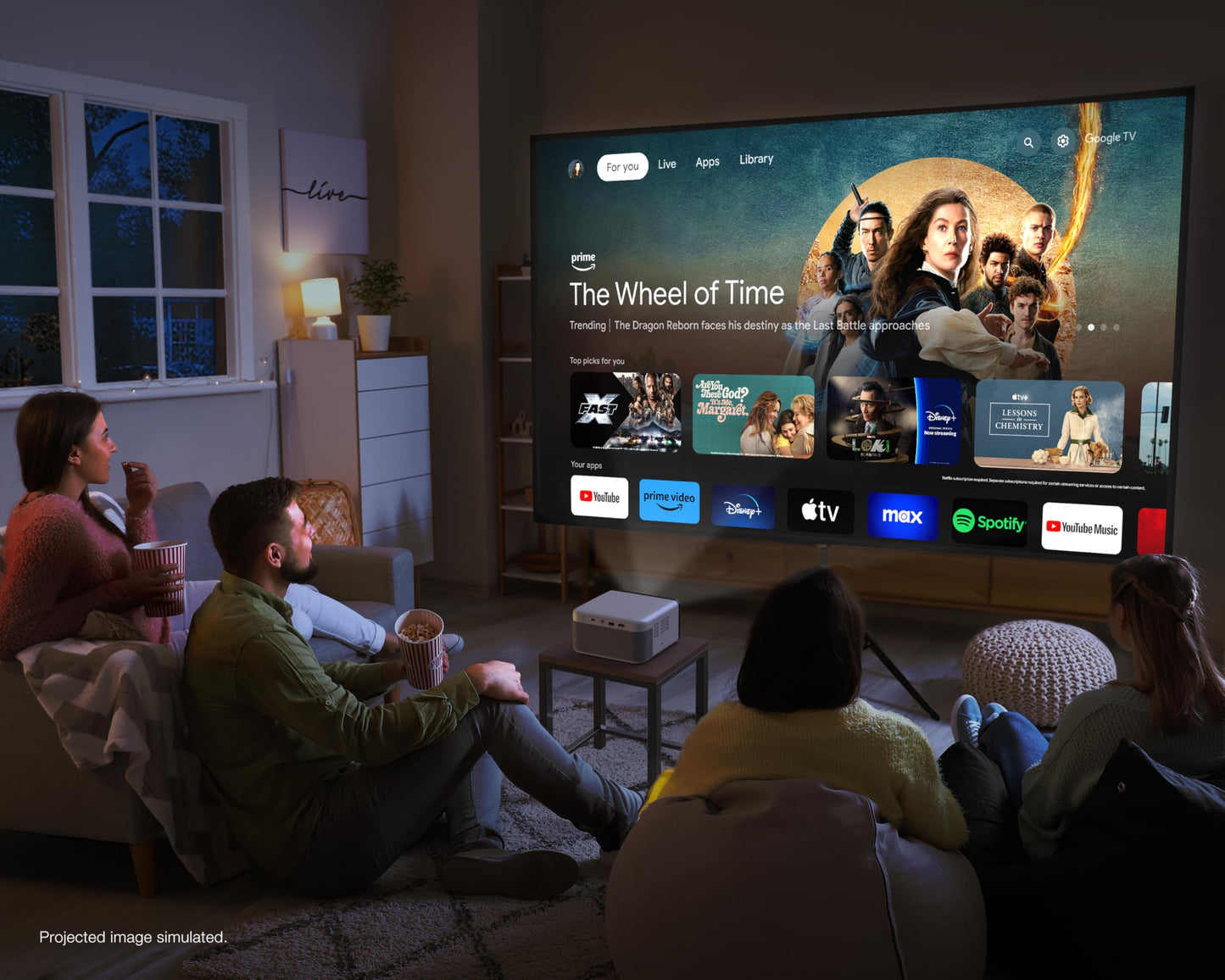 Proyector Láser Epson EpiqVision Mini EF21 Blanco Inteligente Portátil 1080p HDR Netflix Cine en Casa