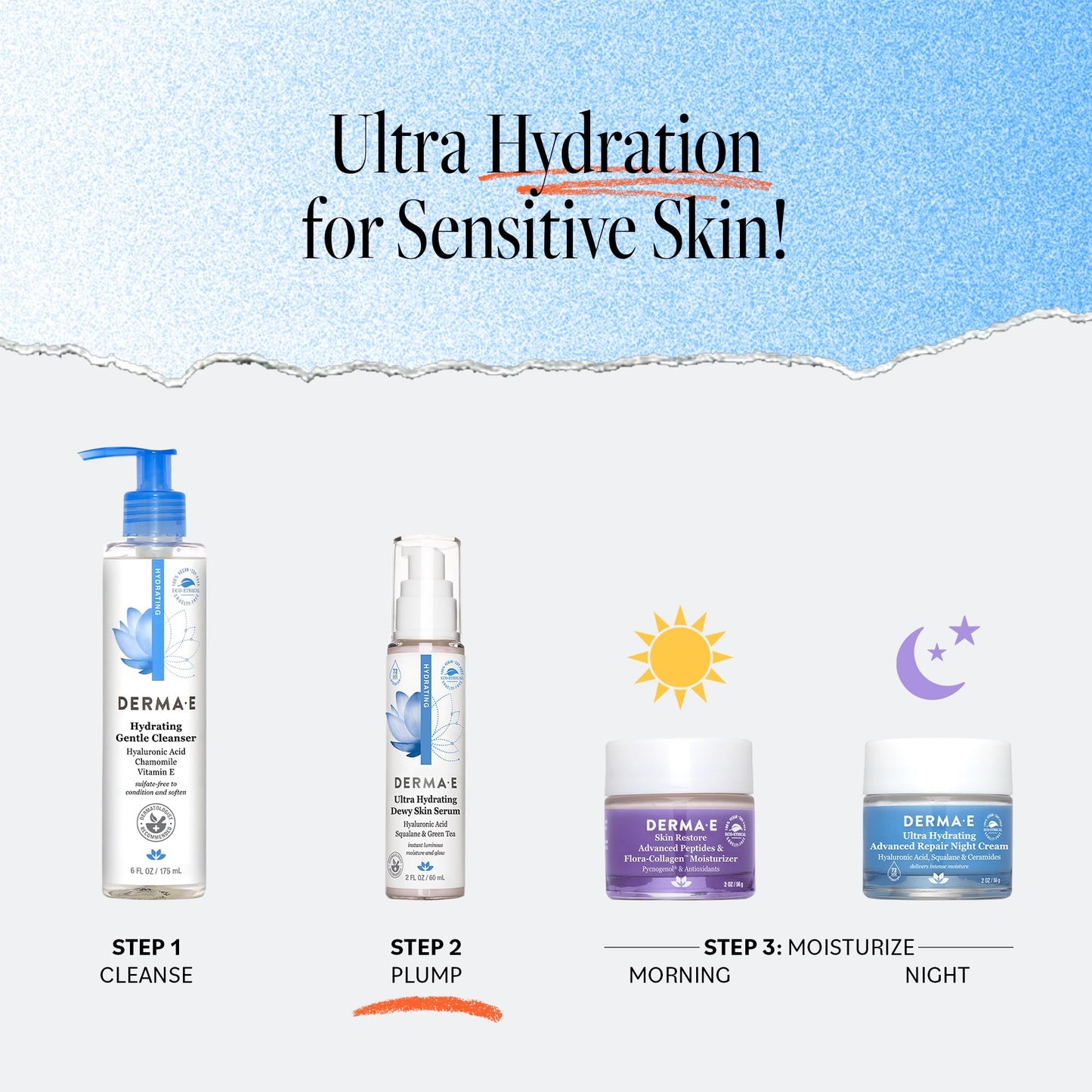 DERMA-E Hydrating Serum with Hyaluronic Acid, 2 oz