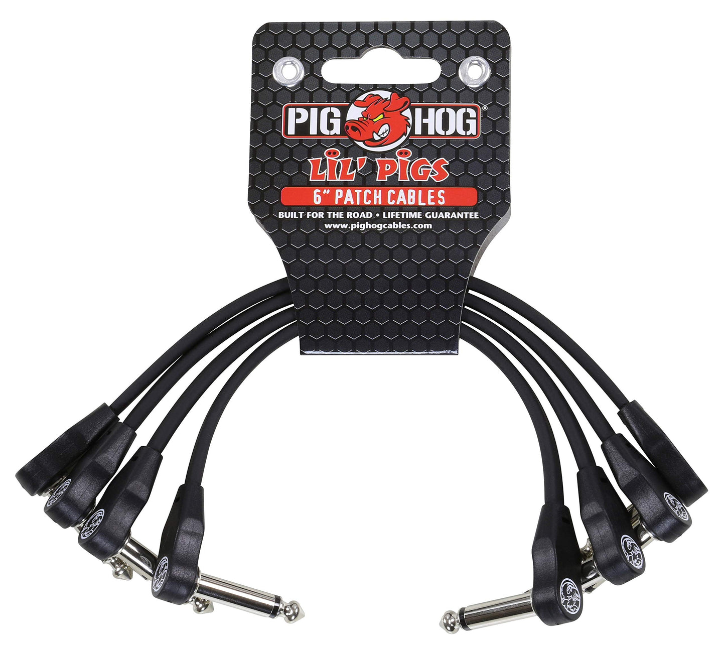 Cable de Instrumento Pig Hog Negro Ángulo Recto 10 Pies 4-Pack