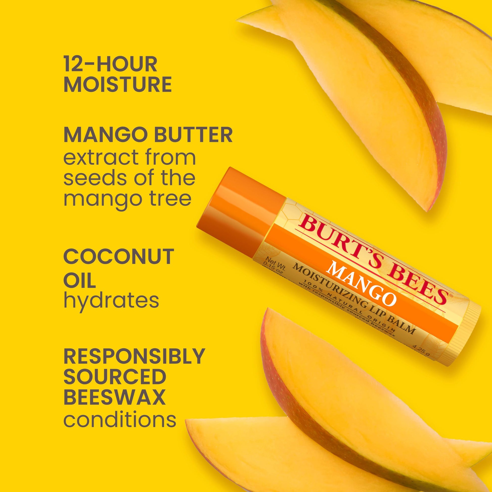Burt's Bees Bálsamo Labial Sabor a Frutas - Superfruit Lipbalm - Pack x4