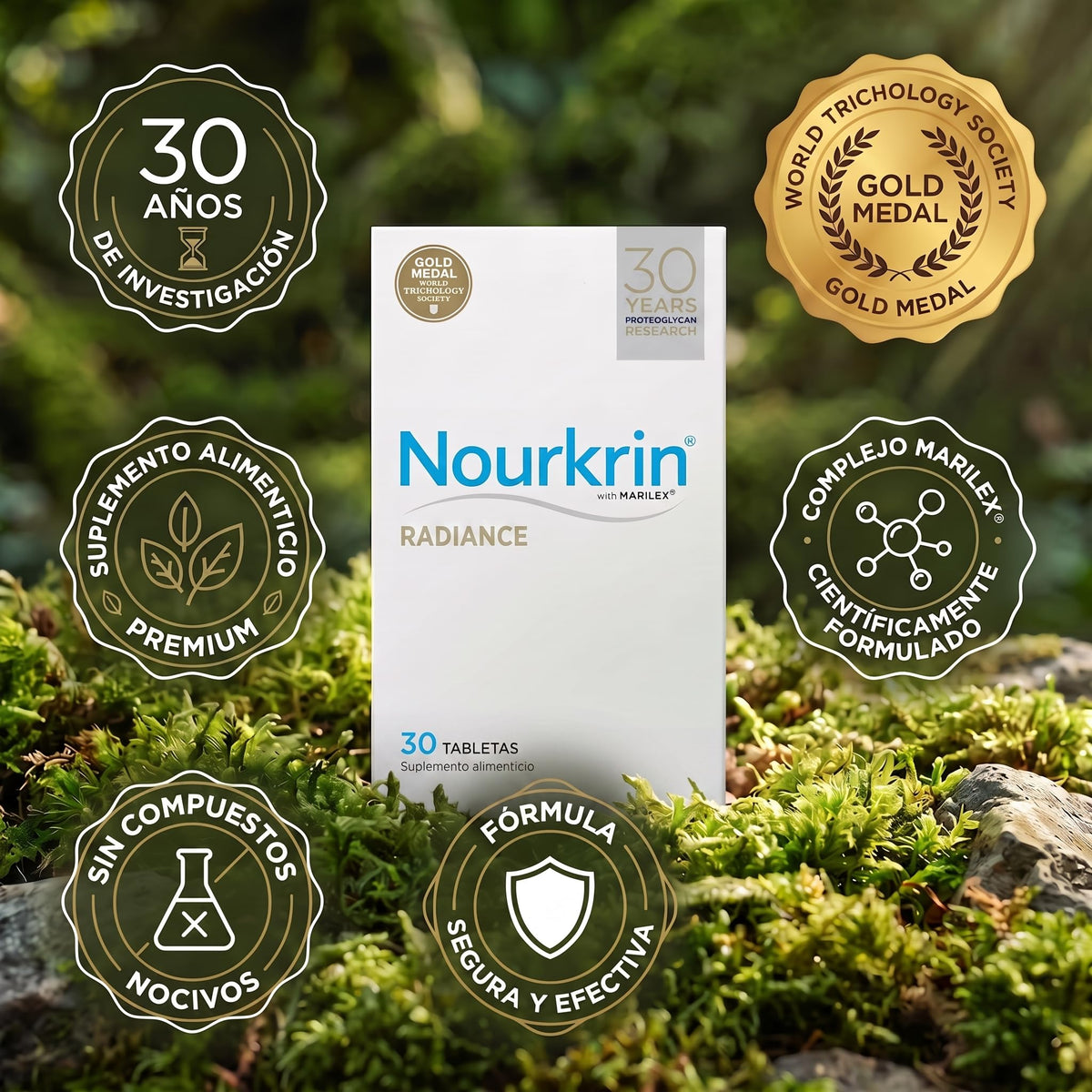 Tratamiento Nourkrin Radiance para Canas y Pérdida de Cabello Unisex 2 Piezas