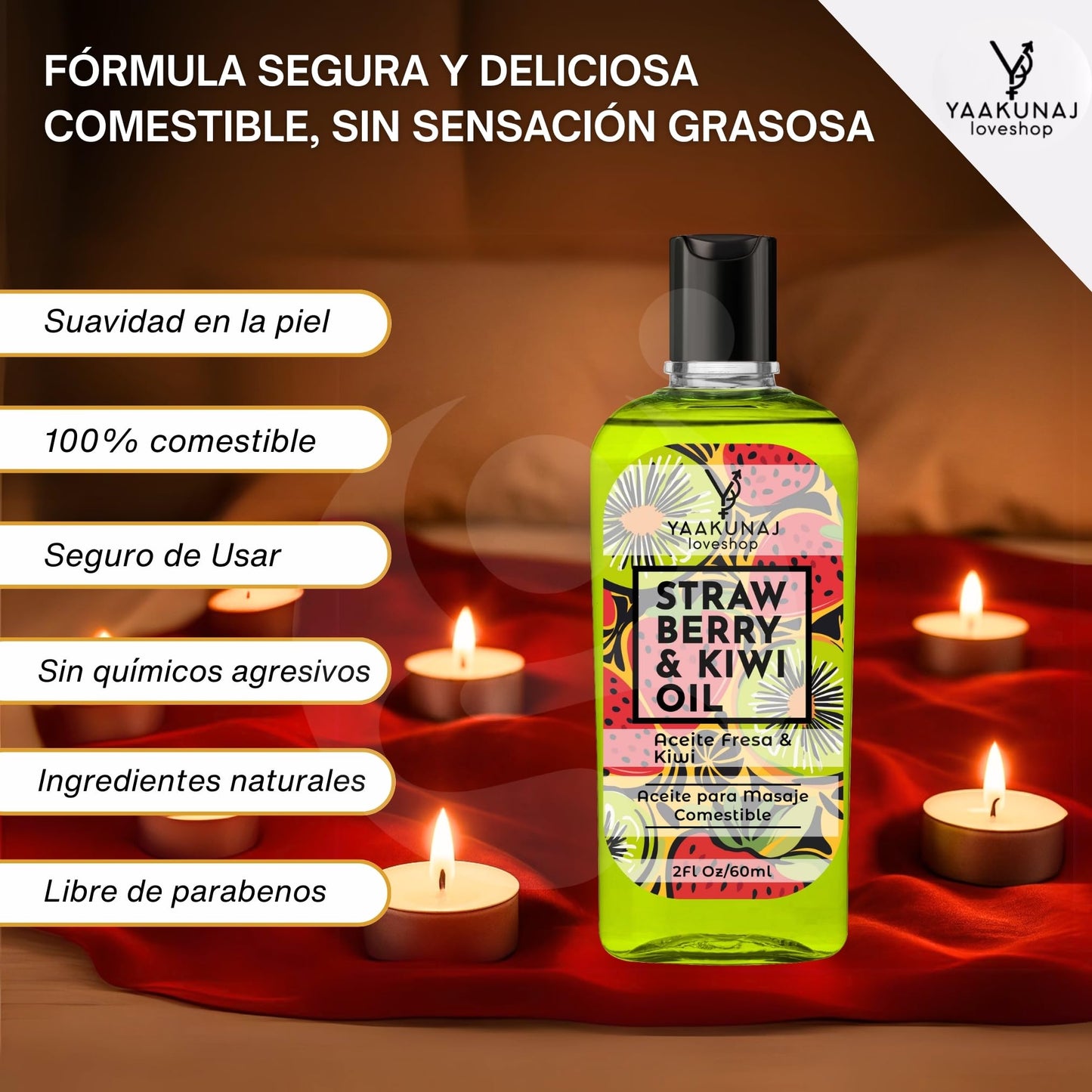 Aceite Para Masajes Yaakunaj Kiwi Strawberry