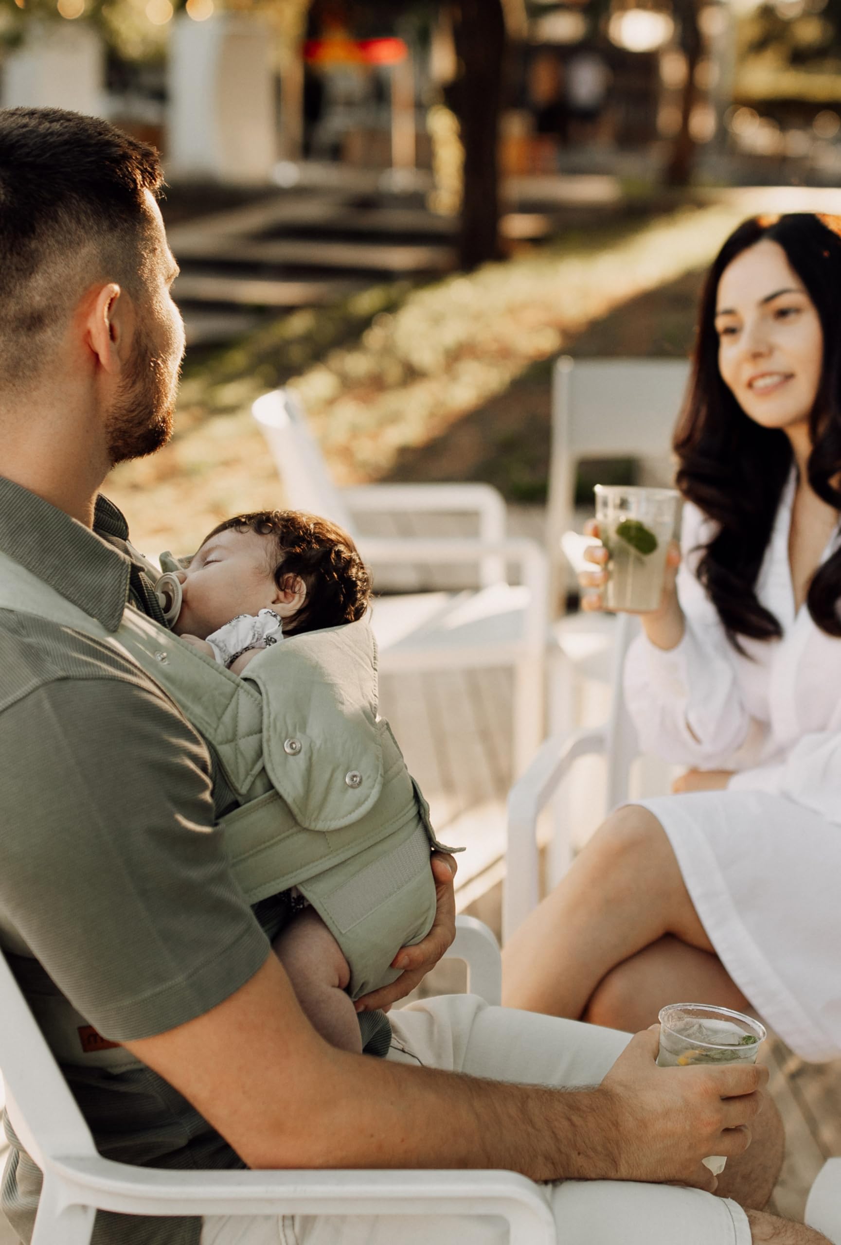 Portabebés Marsupi Breeze Verde Pistache Algodón Orgánico y Lino Ajustable Talla L