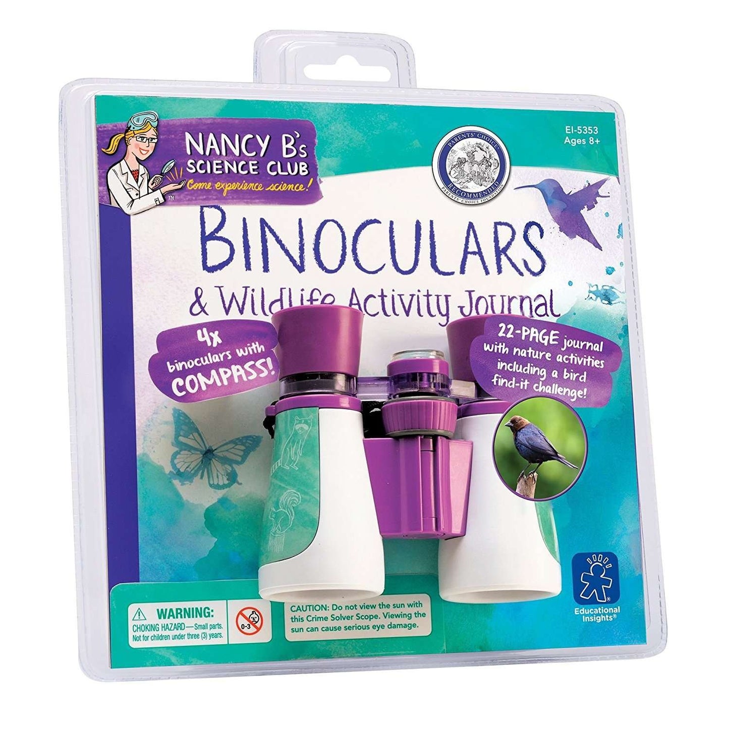 Educational Insights Nancy B's Science Club. Binoculares, binoculares para niños, Explorar la Naturaleza, para Mayores de 8 años