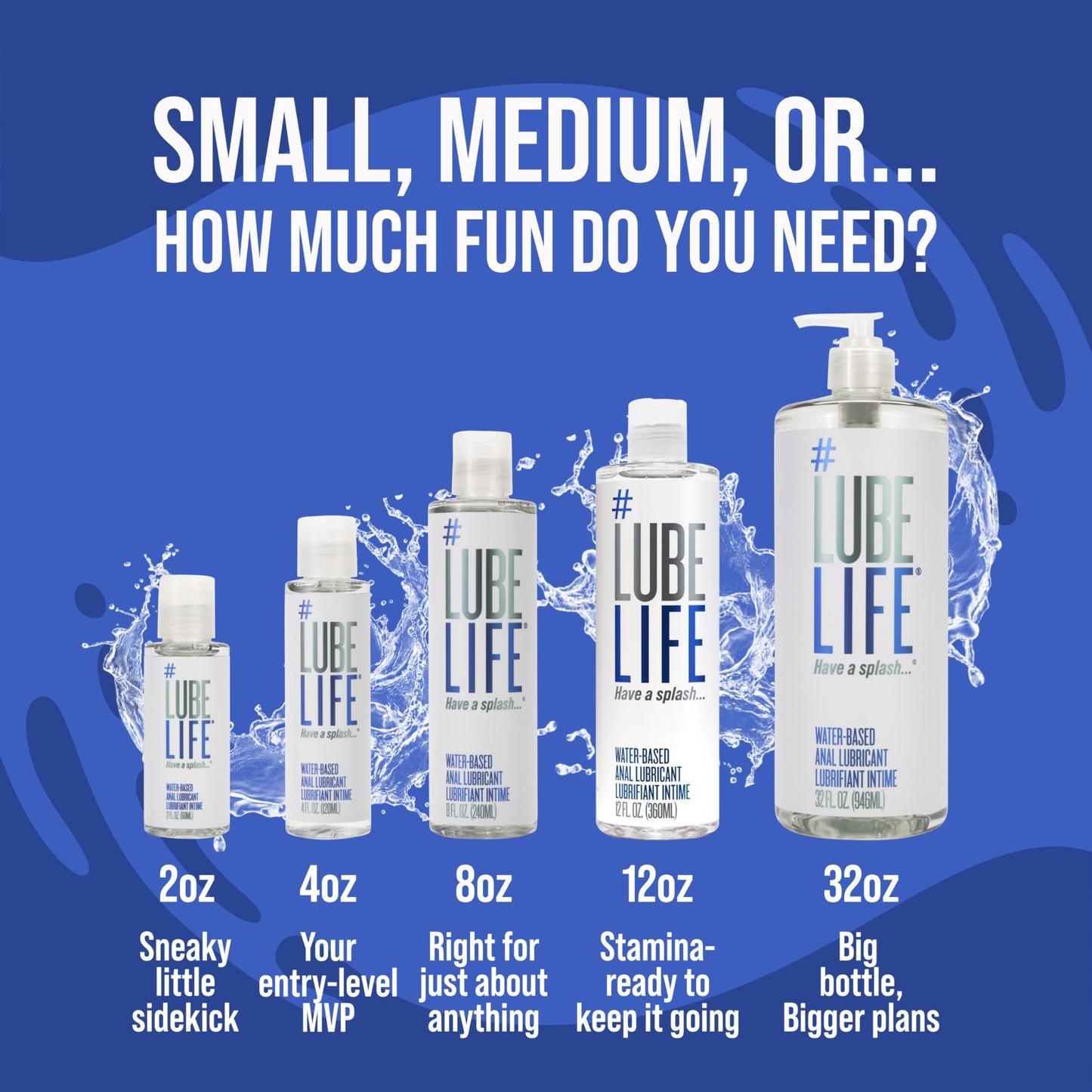 Lube Life Lubricante Anal a Base de Agua, 360 ml, Sin Parabenos ni Glicerina, Compatible con Condones