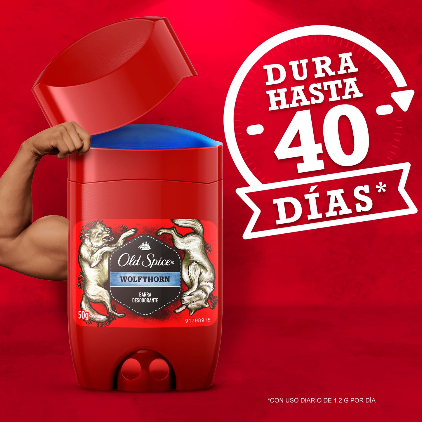 OLD SPICE, Pack de 3, Desodorante en Barra, Wolfthorn, Aroma Cítrico, Adiós Mal Olor, Cuidado para Hombre, 50 g c/u