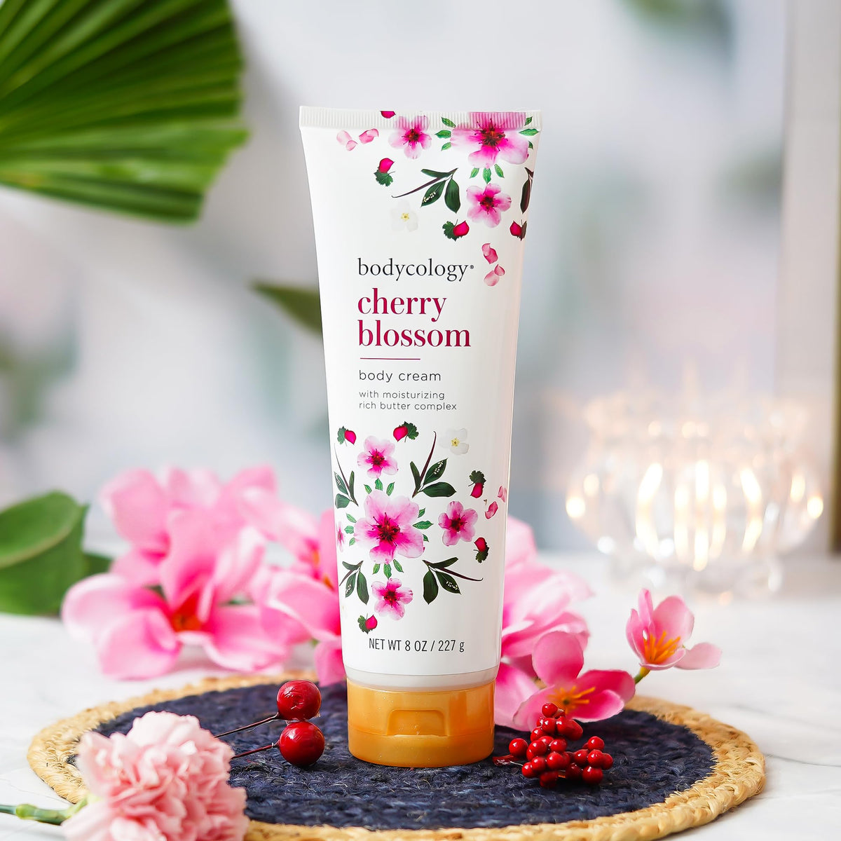 Bodycology Cherry Blossom Moisturizing Body Cream para Mujer, 8 Oz/227 gr