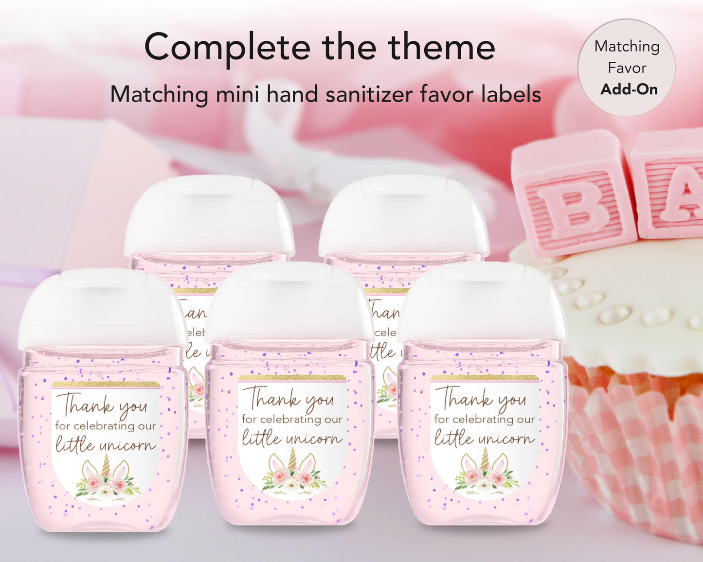 Roseum Collections UNICORN GIRL - Juego de baby shower para niña - Juego de 25 - Divertidos juegos de datos del bebé, diseño floral rosa para baby shower, actividades para baby shower con temática