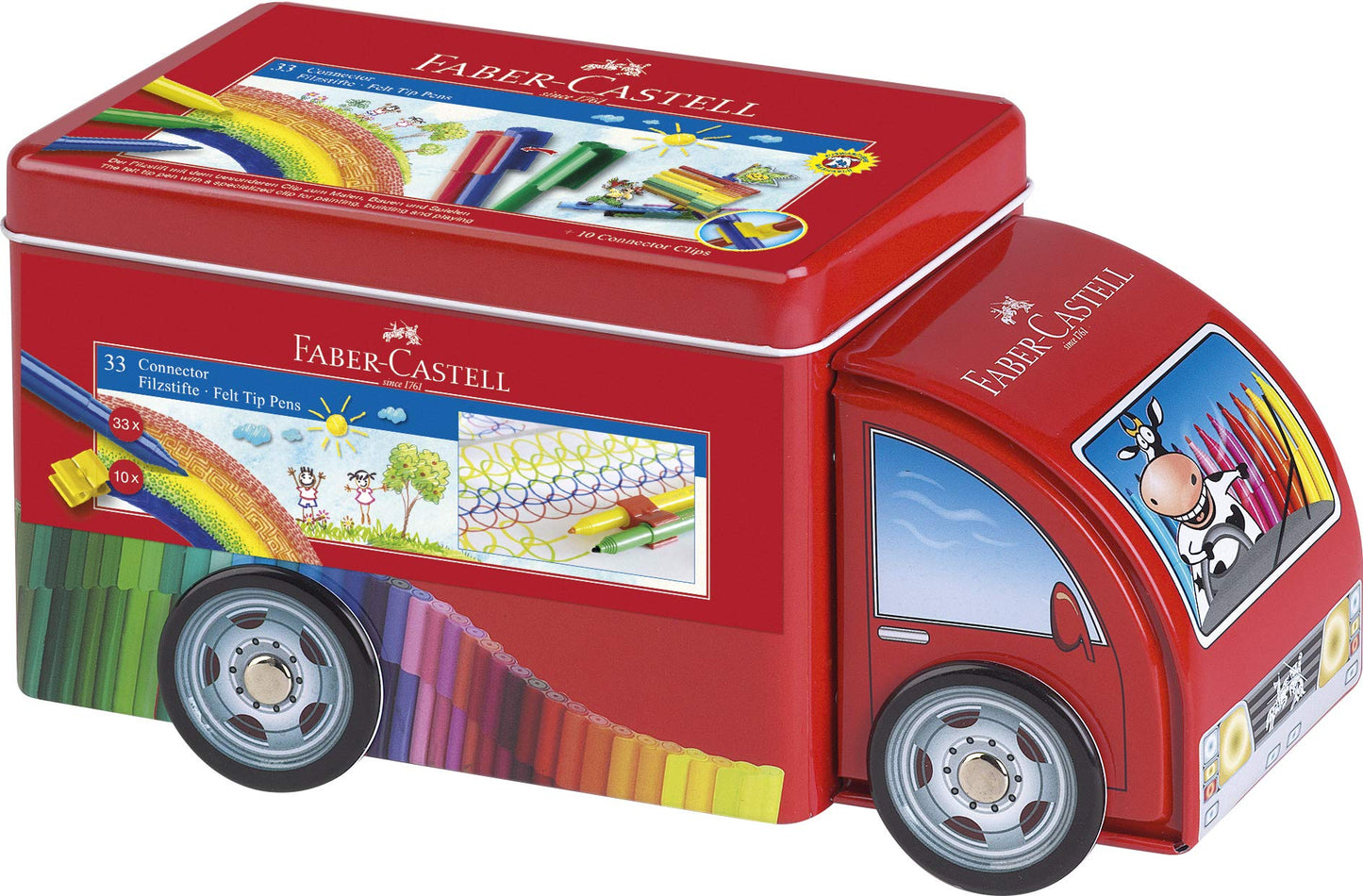 Faber-Castell - Plumones Faber Castell Camion de Metal con 33 Plumones