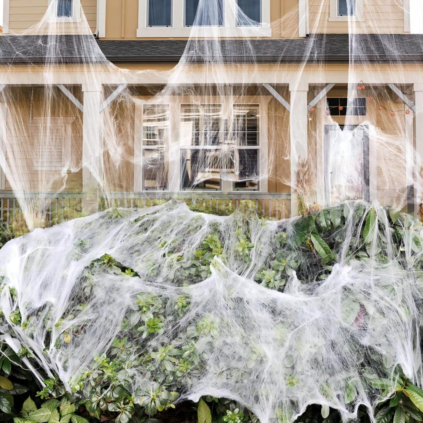 80sqm Spider Webs Halloween Decorations Bonus with 30 Fake Spiders, Super Stretch Cobwebs for Halloween Indoor and Outdoor Party Supplies