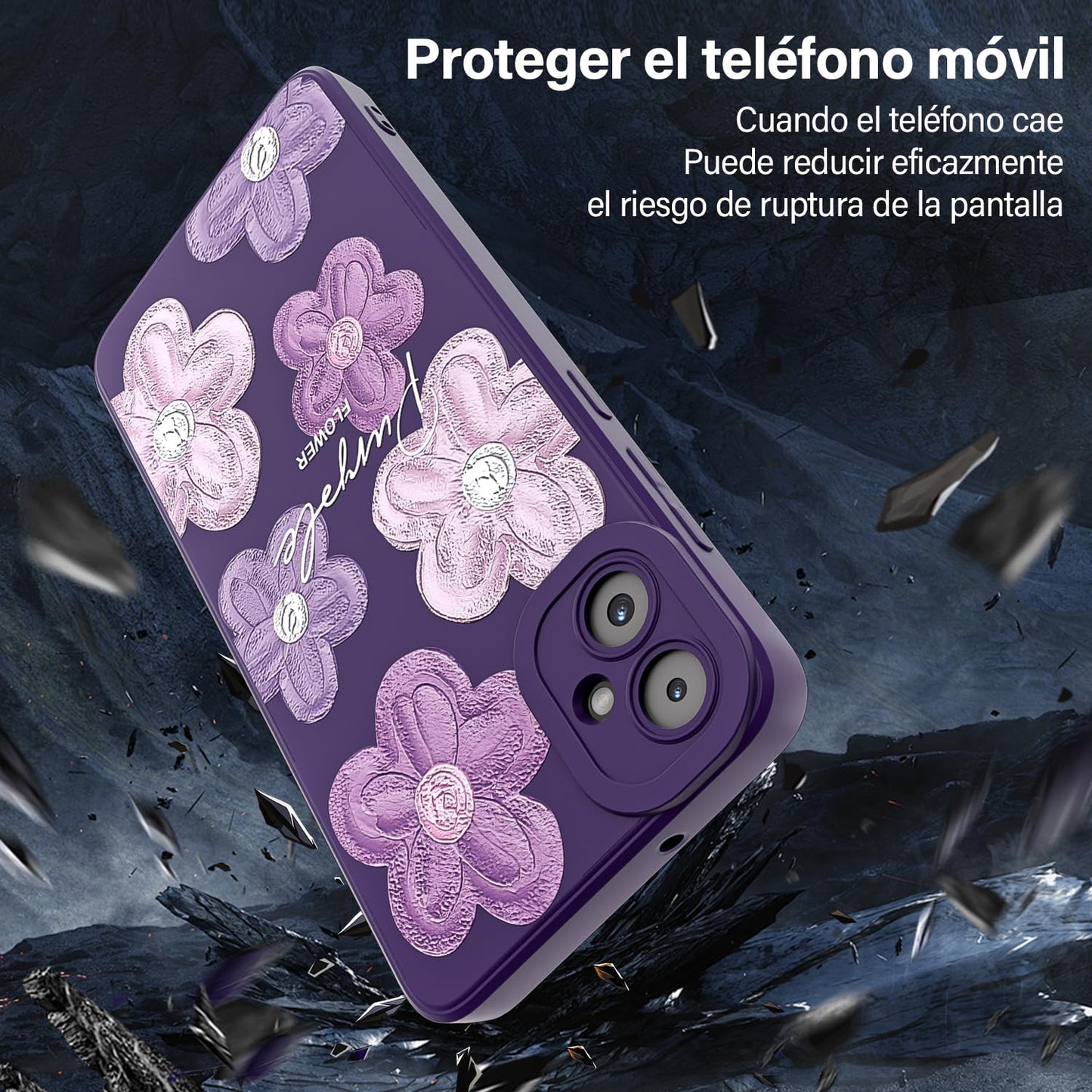 Threehao Funda para Samsung Galaxy A05, Ultra Delgado Flexible Suave TPU Silicona Carcasa con Moda Aesthetic Dibujos Flores, Antigolpes Anti-arañazos Protectora Case para Samsung A05
