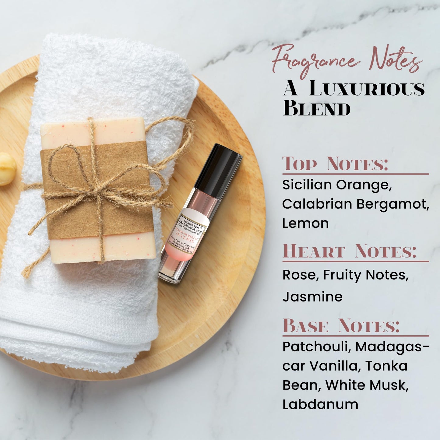 MoBetter Fragrance Oils ' Our Impression of C o c o Mademoiselle Intense para mujeres, fragancia de aceite corporal de 1/3 onzas, rollo en botella de vidrio