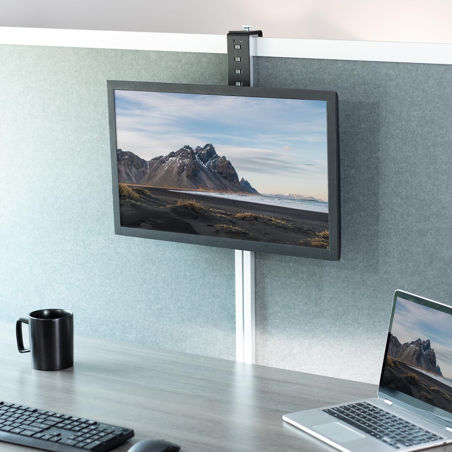 Soporte de Oficina VIVO Negro con Abrazadera Ajustable para Monitor de 17 a 32 Pulgadas